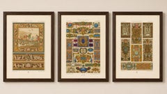 Ensemble de trois chromolithographies représentant des motifs religieux de la Renaissance, par Racinet, 1873