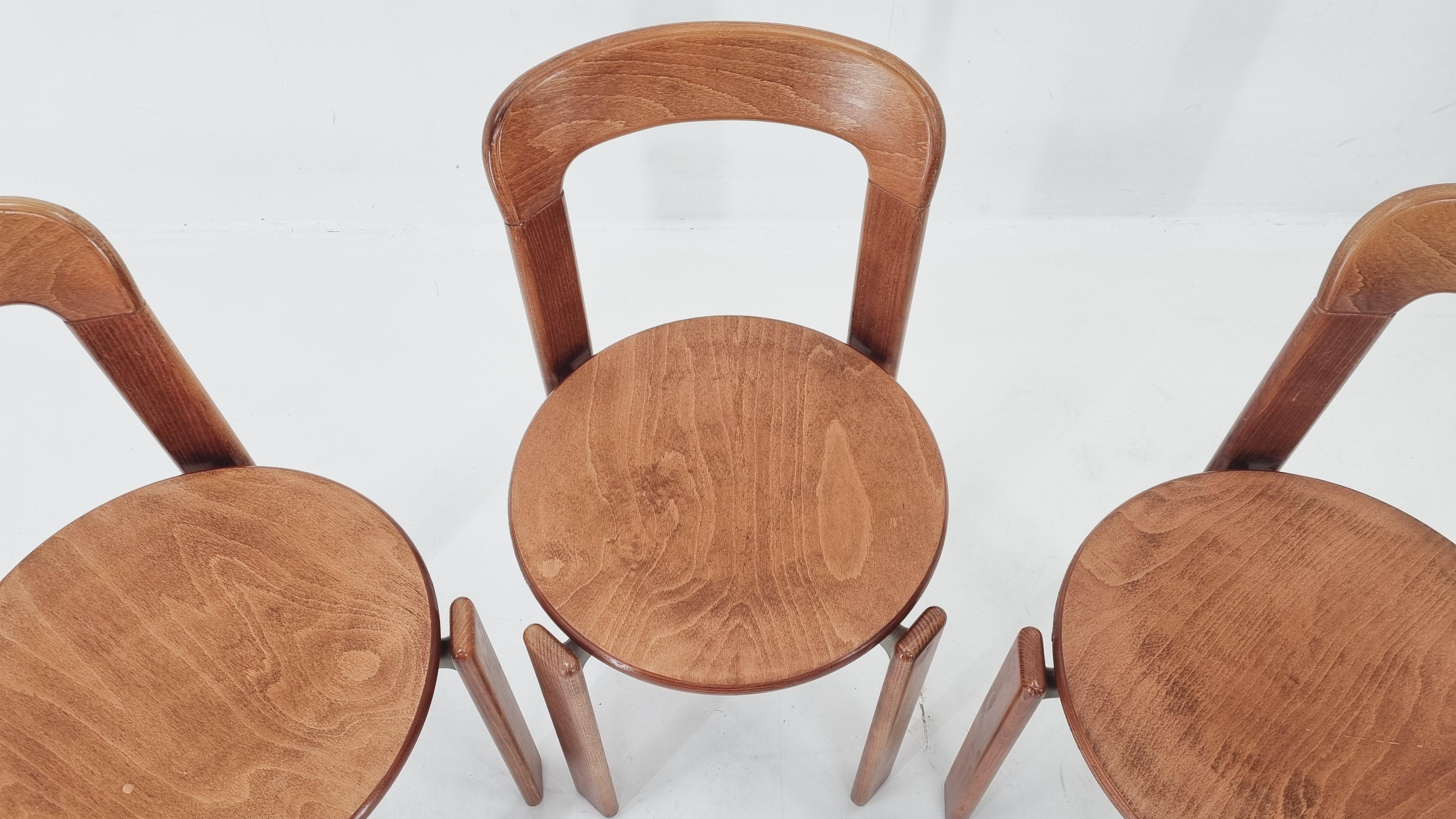 Set of Three Rey Chairs by Bruno Rey, Switzerland, 1970s 5