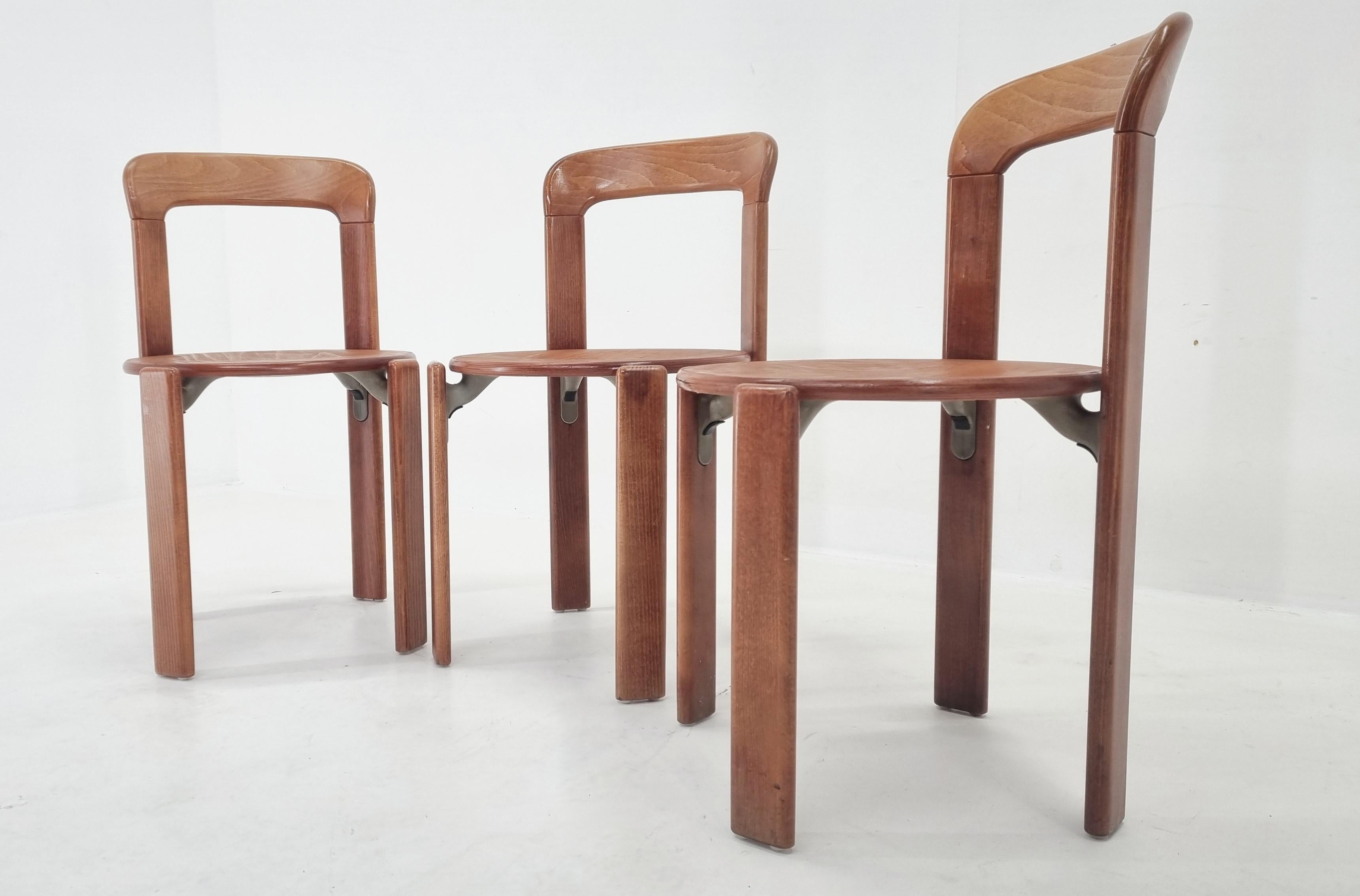 Set of Three Rey Chairs by Bruno Rey, Switzerland, 1970s 6