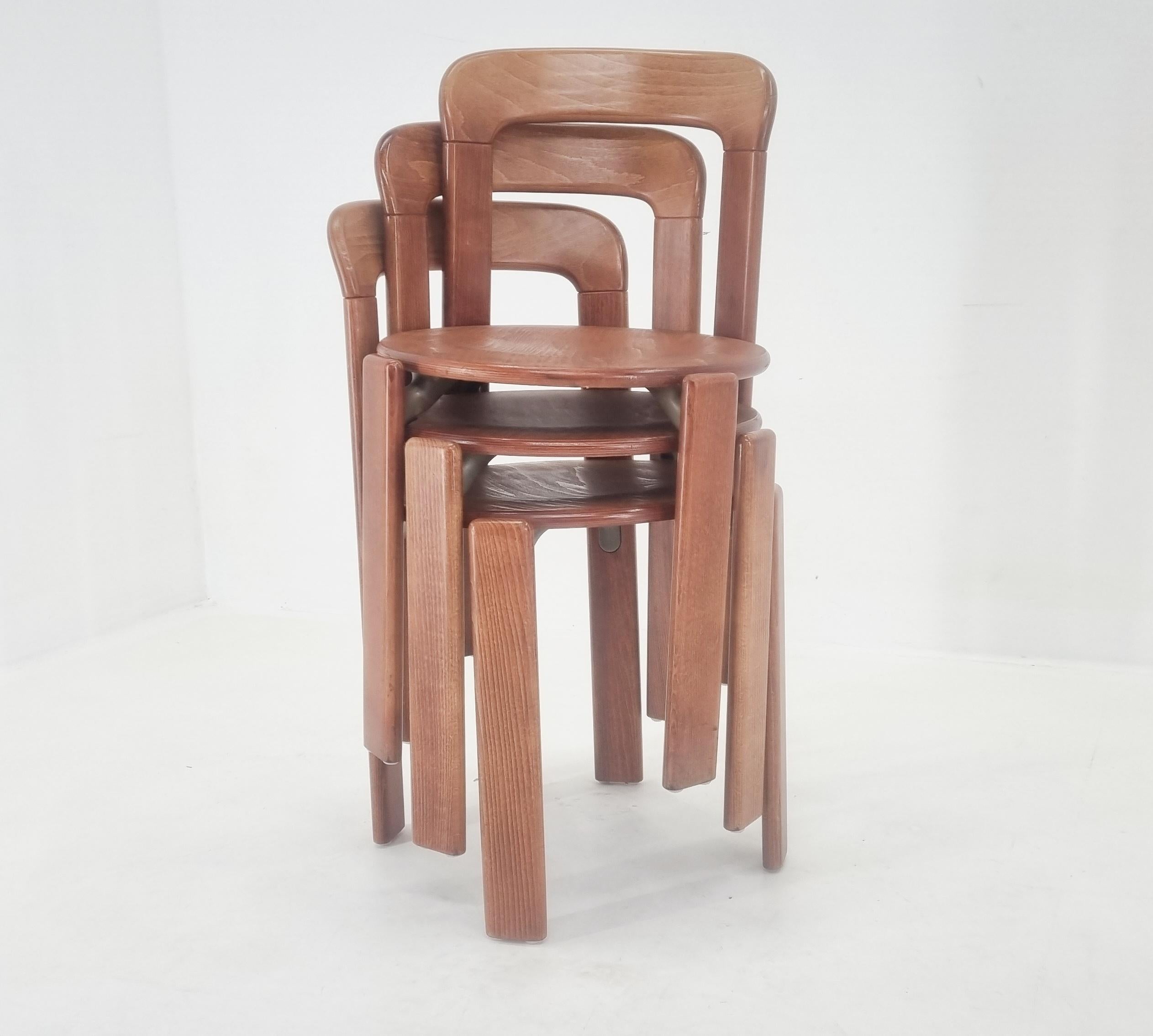 Set of Three Rey Chairs by Bruno Rey, Switzerland, 1970s 7