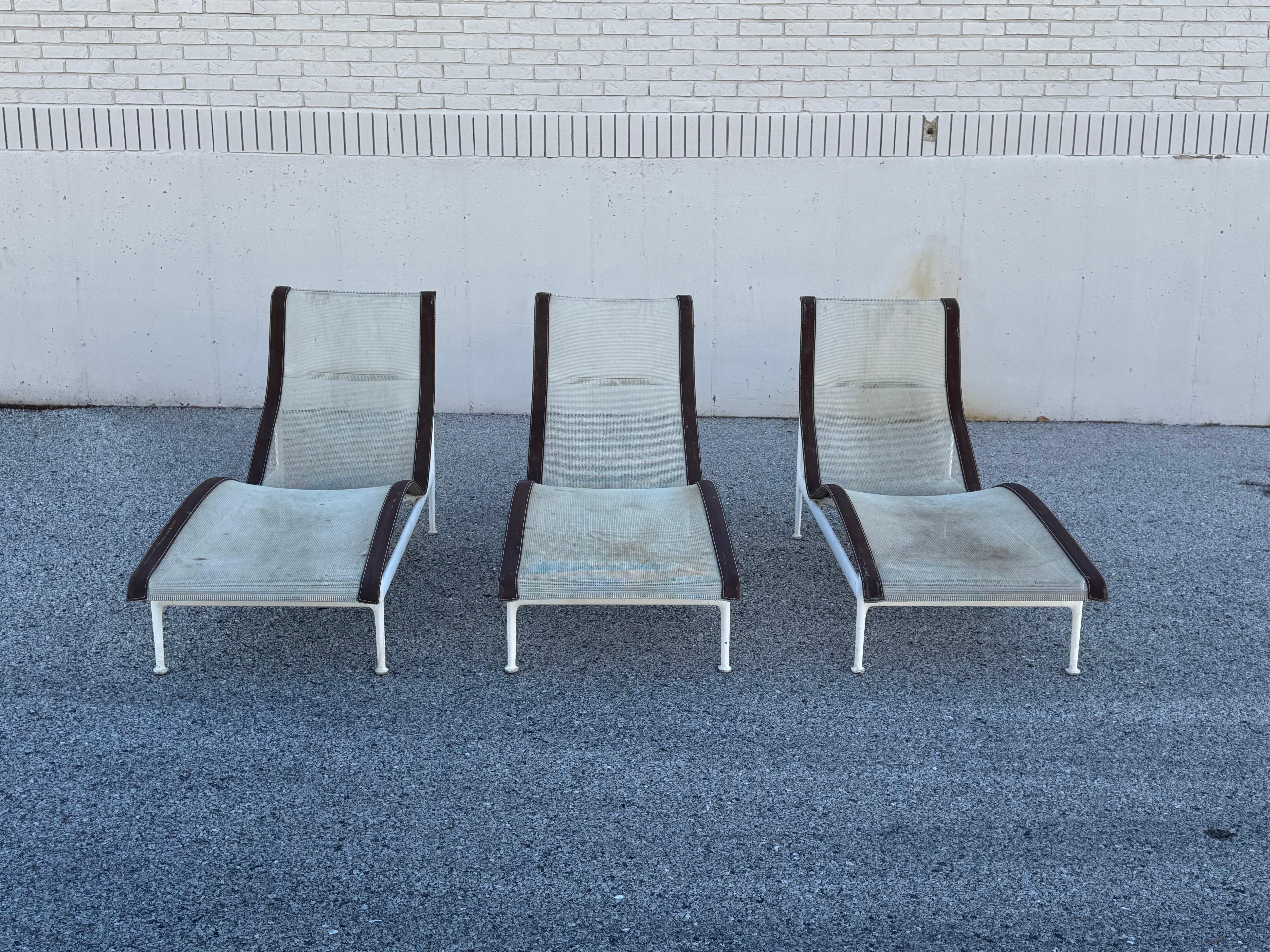 Mid-Century Modern Set of Three Richard Schultz for Knoll 1966 Leisure Group Contour Chaise Lounges For Sale