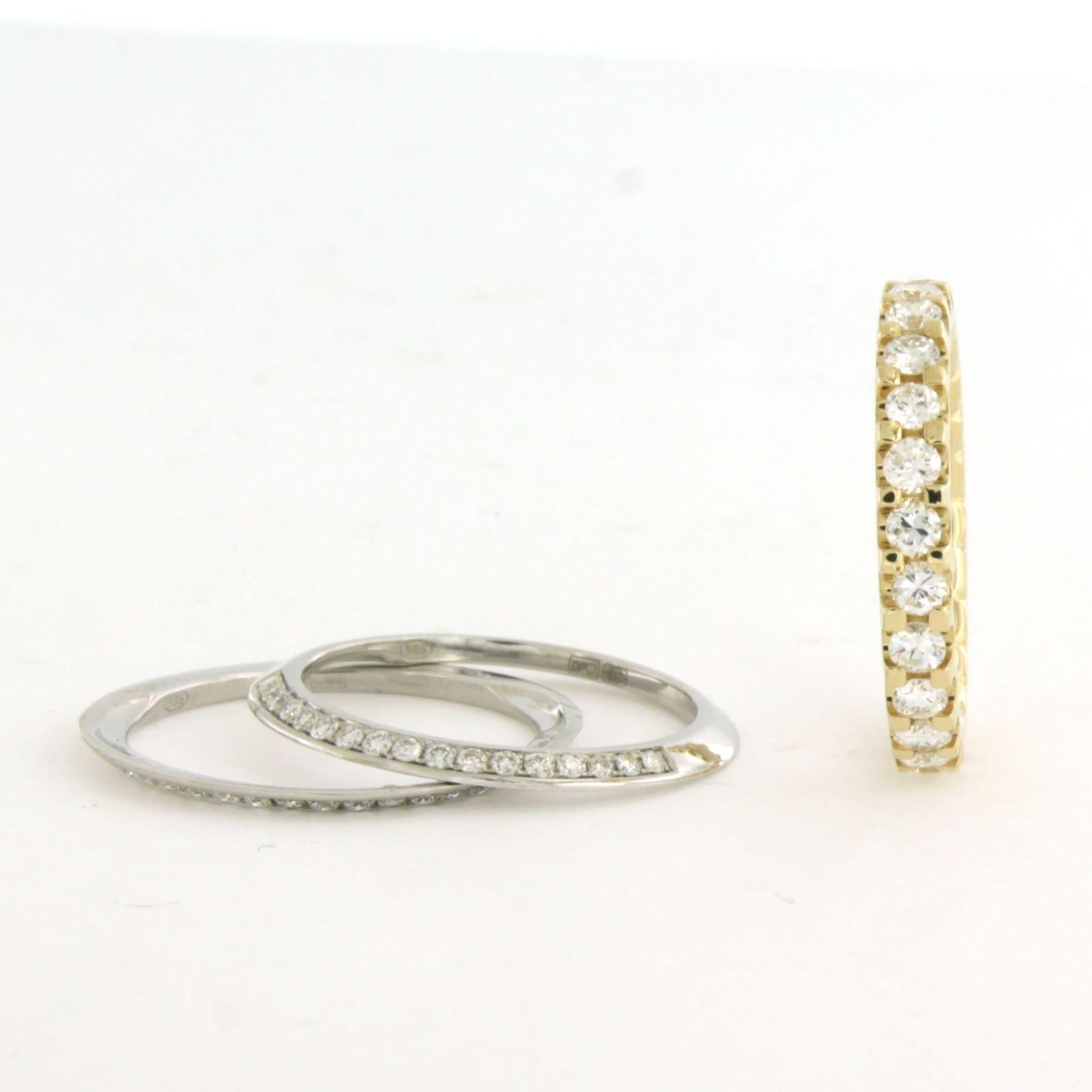 Set of three 14k gold rings with brilliant-cut diamonds up to 1.75 ct – F/G – VS/SI – ring size US 8.5 – EU 18.5 (58)

Detailed description

The top of the ring set is 6.4 mm wide and 2.7 mm high.

Ring size US 8.5 – EU 18.5 (58)

Weight 6.1