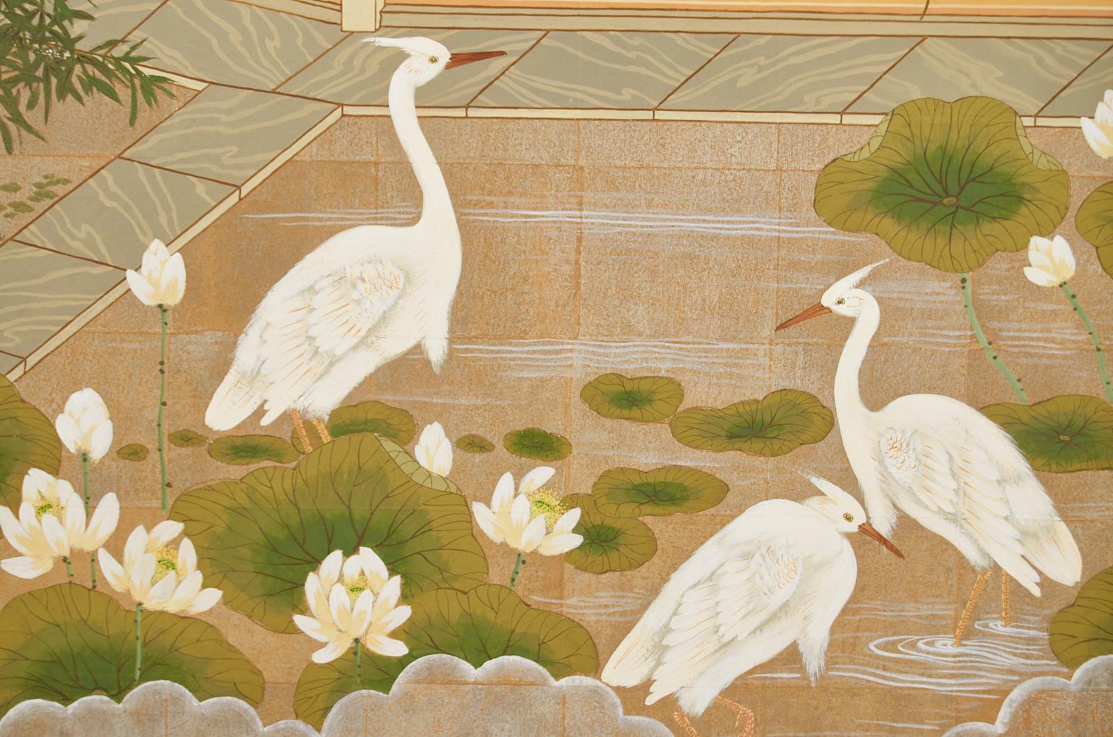 Set of Three Robert Crowder Chinoiserie Landscape Panels In Good Condition For Sale In Rio Vista, CA