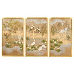 Set di tre pannelli di paesaggio di Robert Crowder in stile cineseria