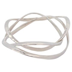 Lot de trois bracelets en argent sterling avec finition martelée de Robert Lee Morris