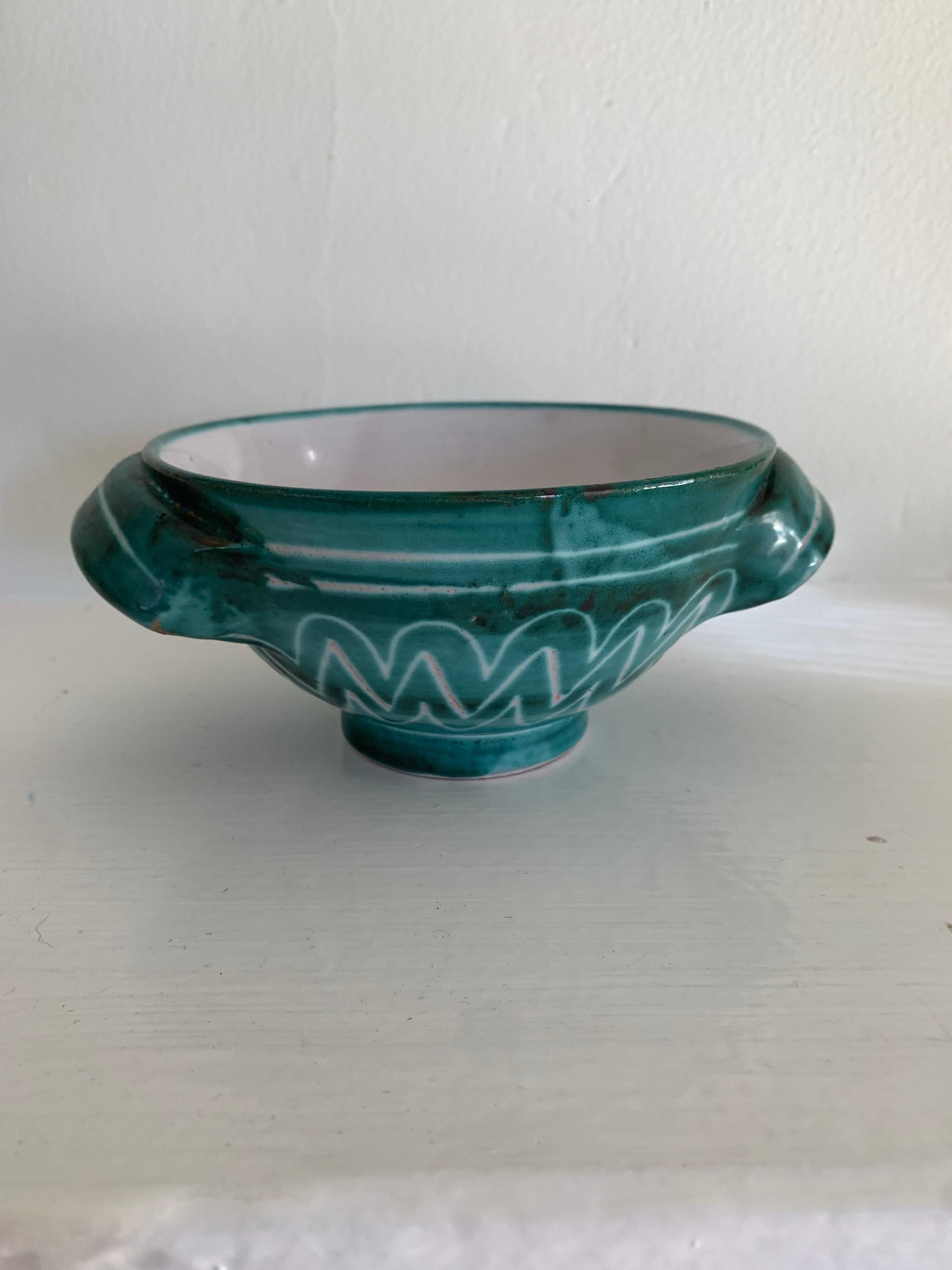 Stile provenzale Set di tre ciotole con manico Robert Picault, Vallauris, Francia, anni '50 in vendita