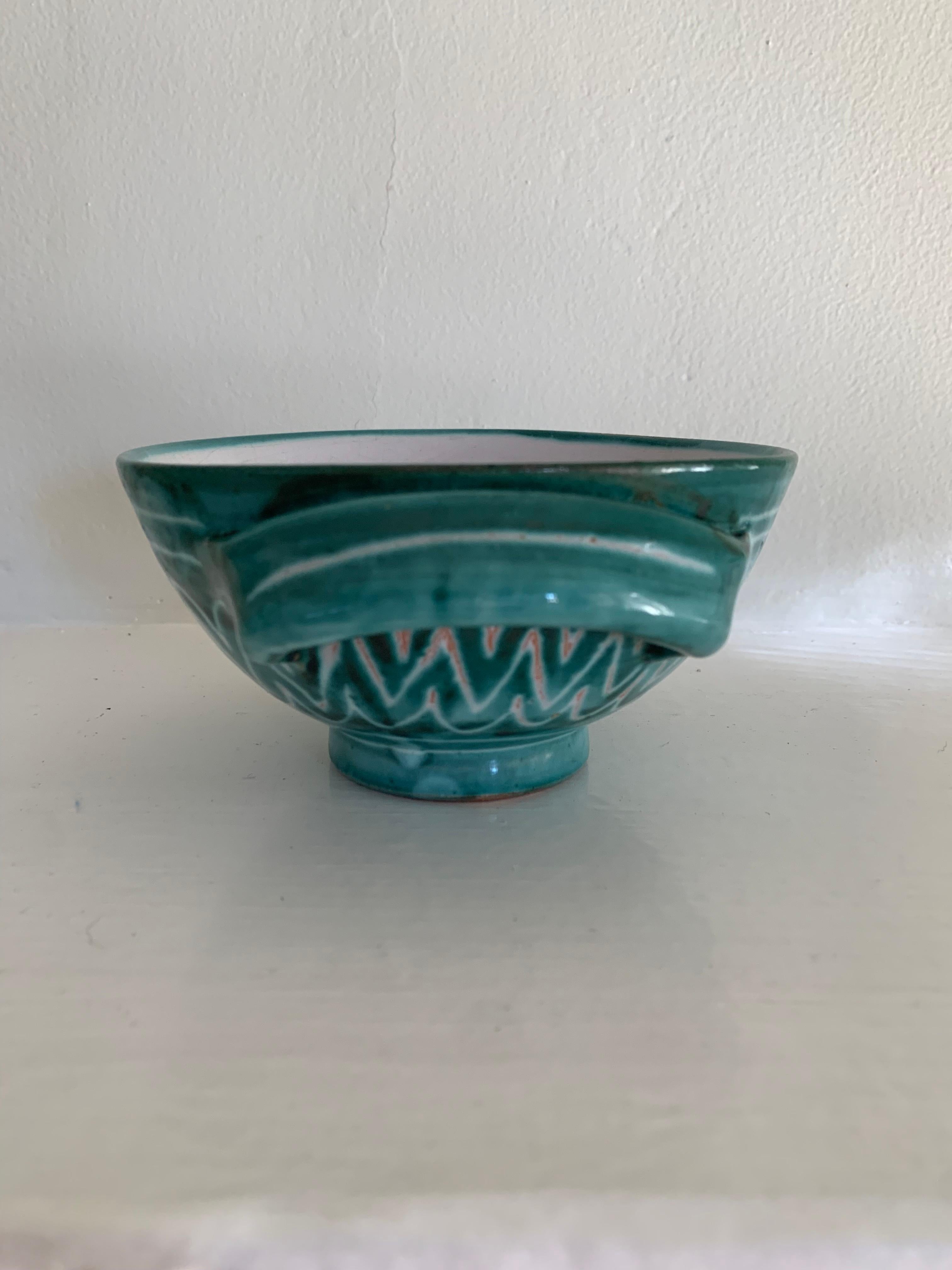 Ceramica Set di tre ciotole con manico Robert Picault, Vallauris, Francia, anni '50 in vendita