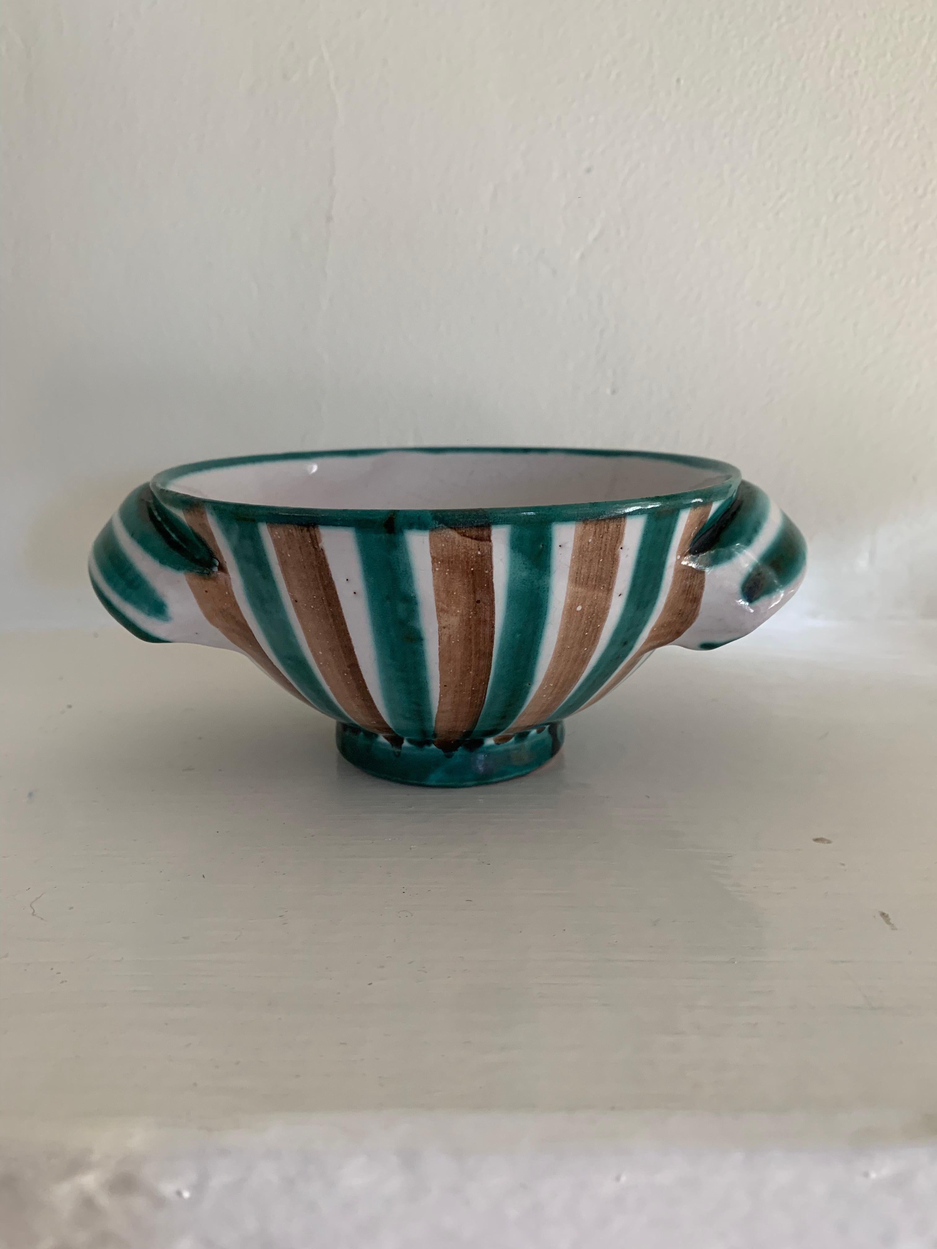 Set di tre ciotole con manico Robert Picault, Vallauris, Francia, anni '50 in vendita 2