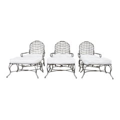 Set di tre sedie da giardino a ramoscello in stile Rose Tarlow con ottomana
