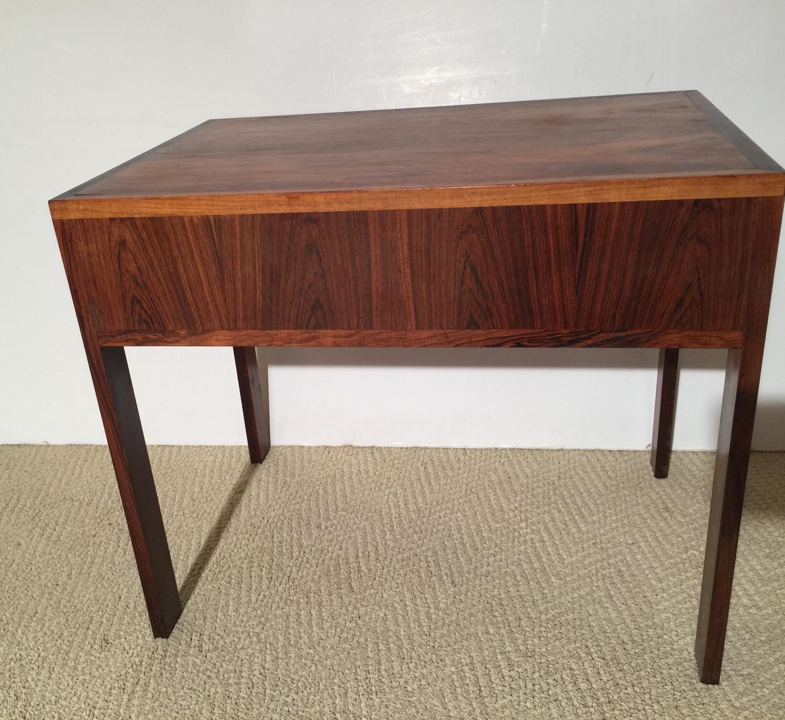 Set of Three Rosewood Folding Tables Stored in End Table by Illum Wikkelsø 2