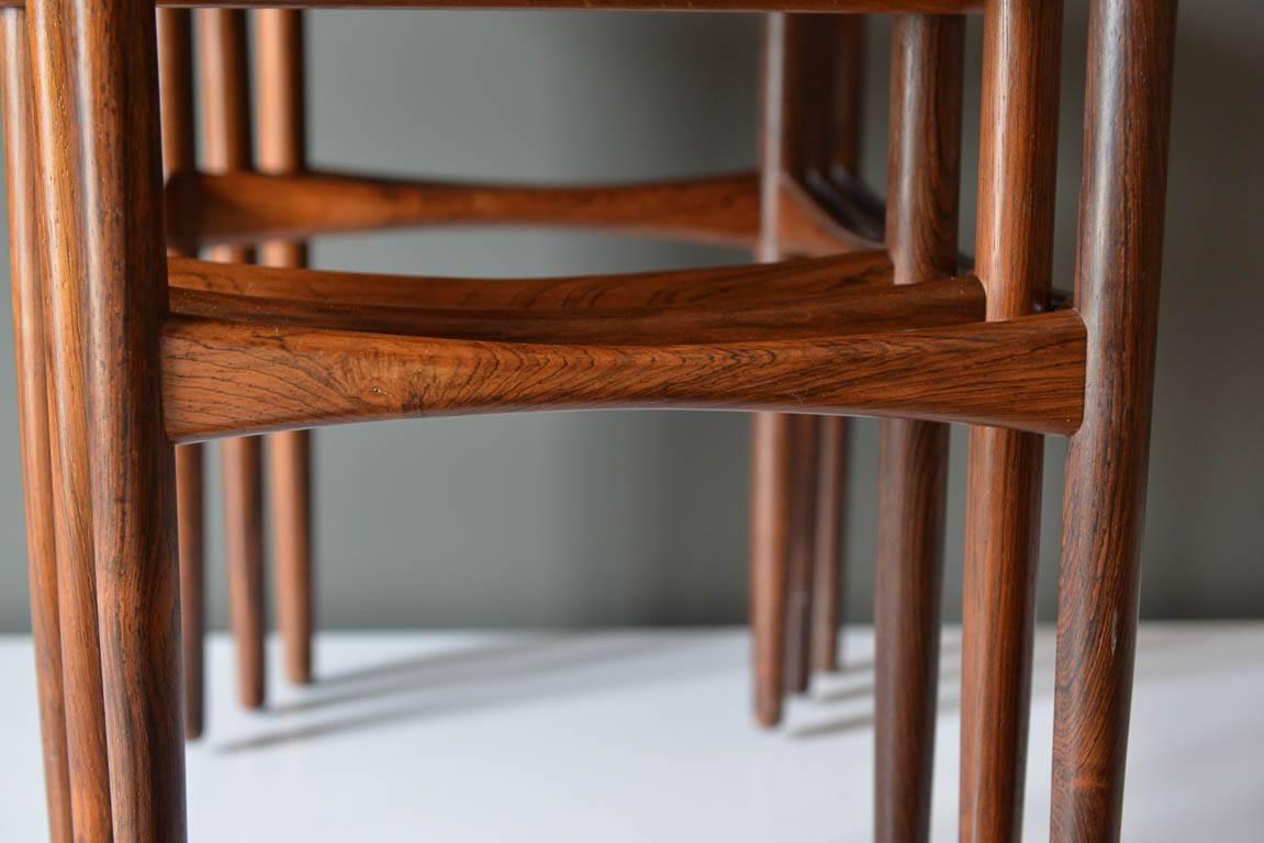 Set of Three Rosewood Nesting Tables by Poul Hundevad, circa 1960 1