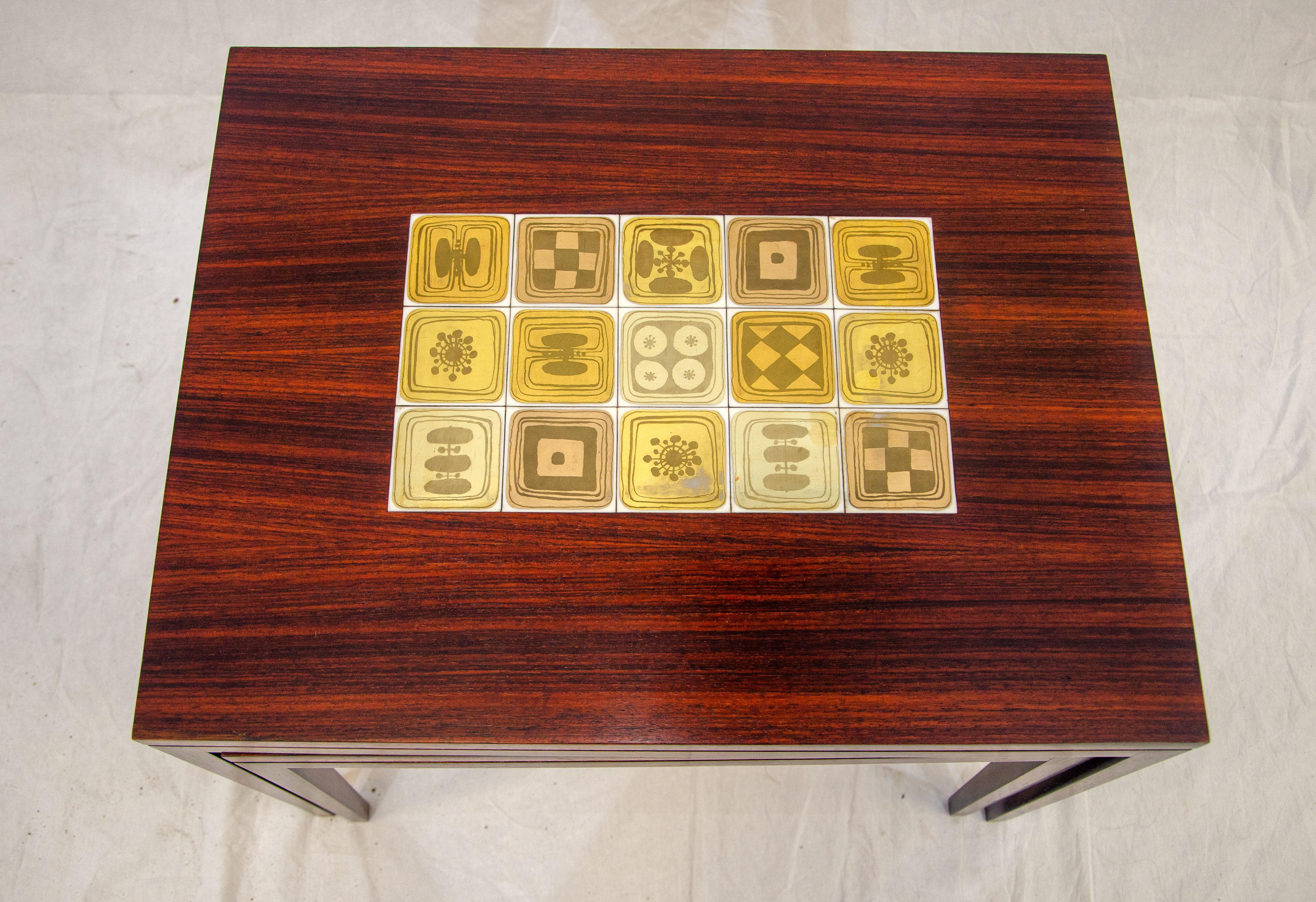 Set of Three Rosewood Nesting Tables, Rosenthal-Germany For Sale 4
