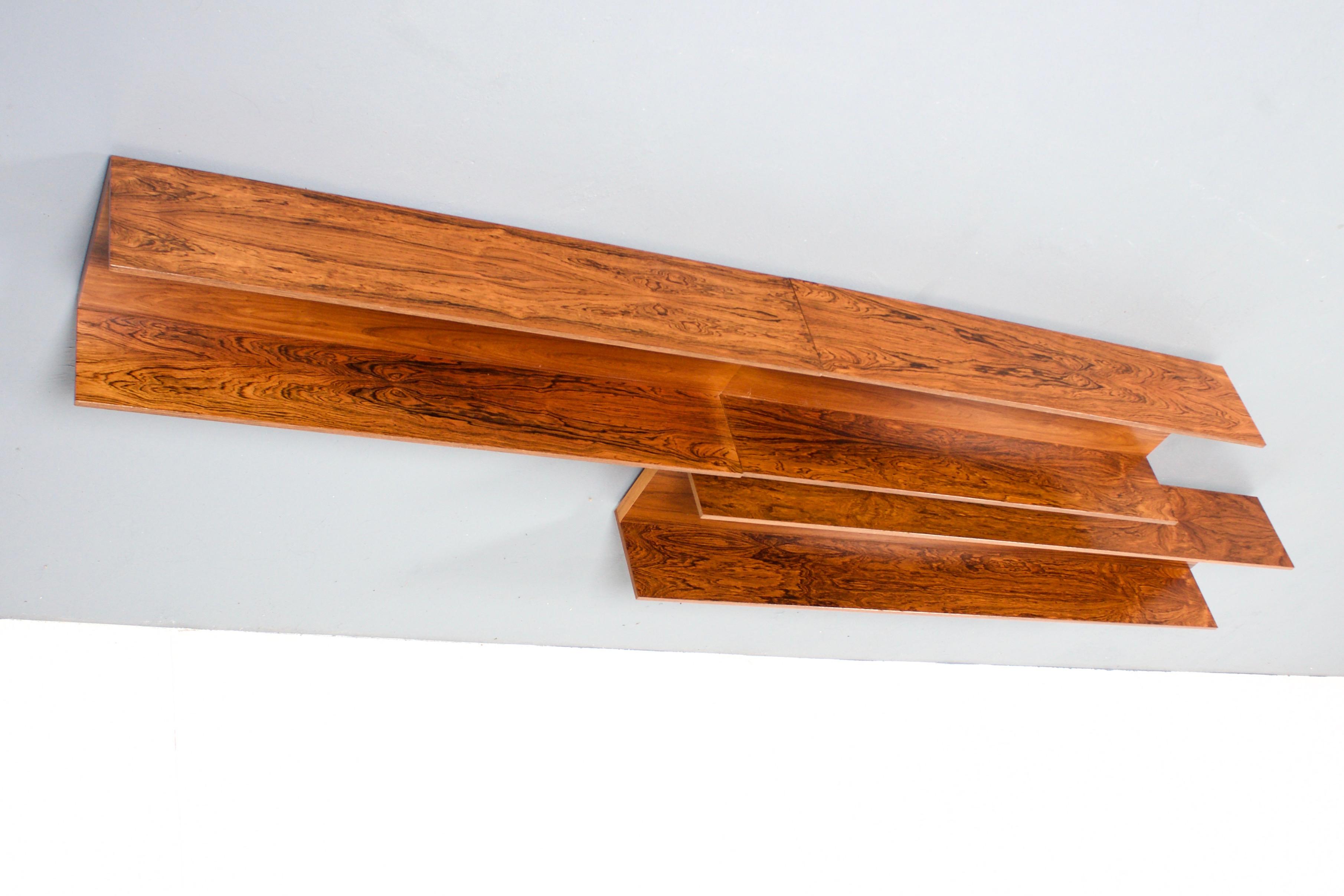 rosewood floating shelves