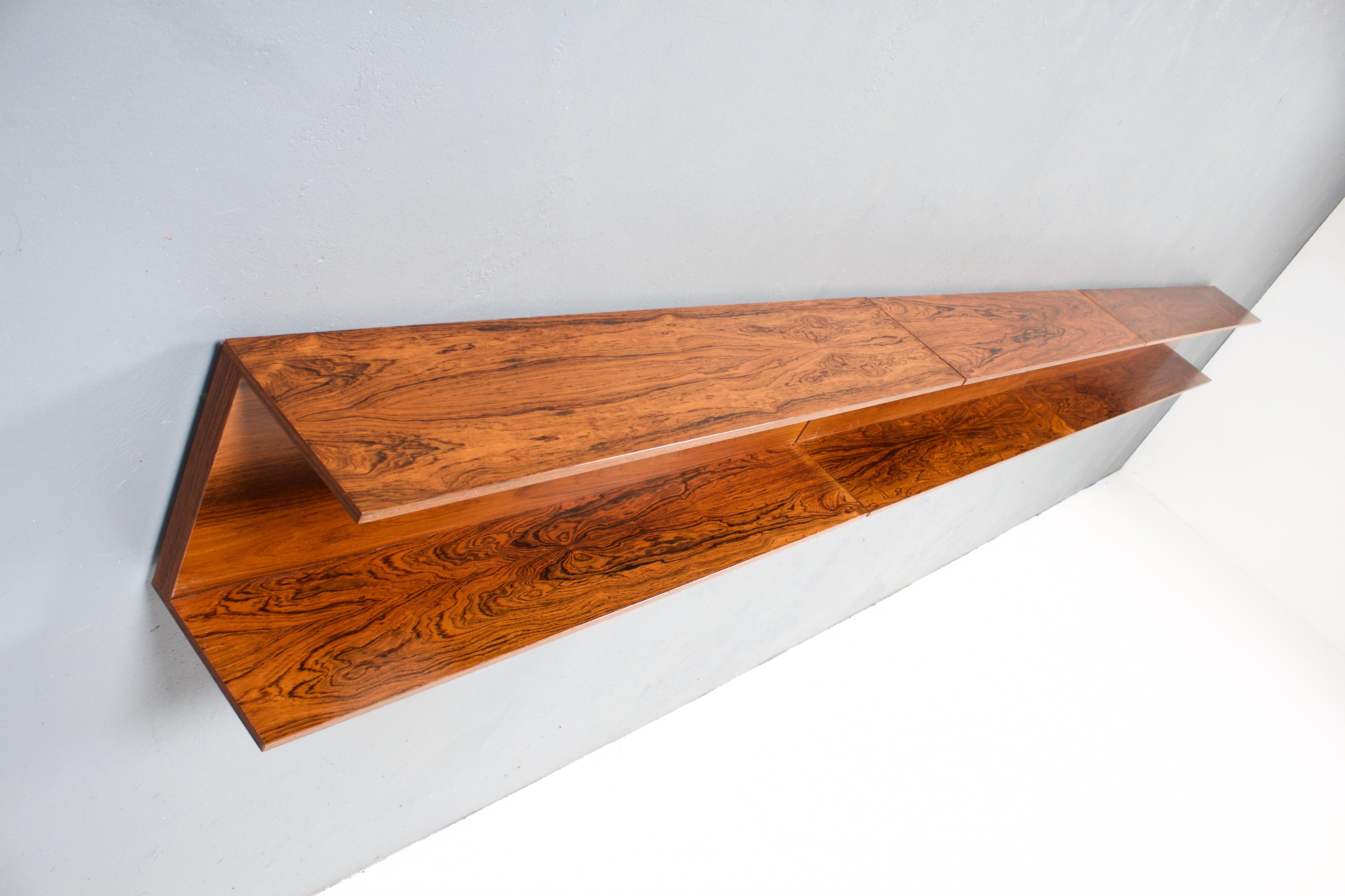 20th Century Set of Three Rosewood Wall Shelves by Walter Wirz for Wilhelm Renz, 1960s