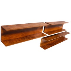 Set of Three Rosewood Wall Shelves by Walter Wirz for Wilhelm Renz, 1960s