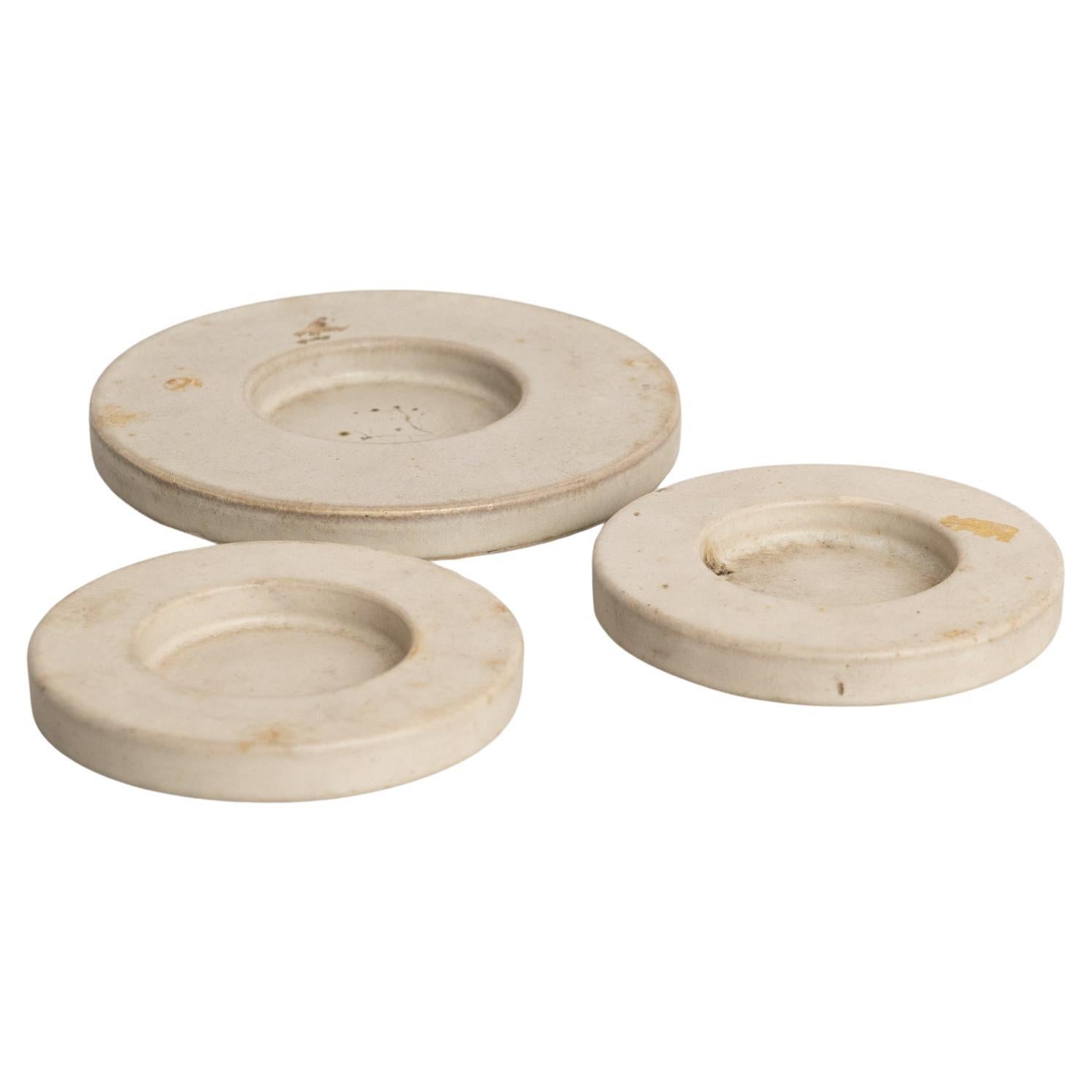 Set of Three Round Ceramic Ashtrays – Holland, Circa 1960