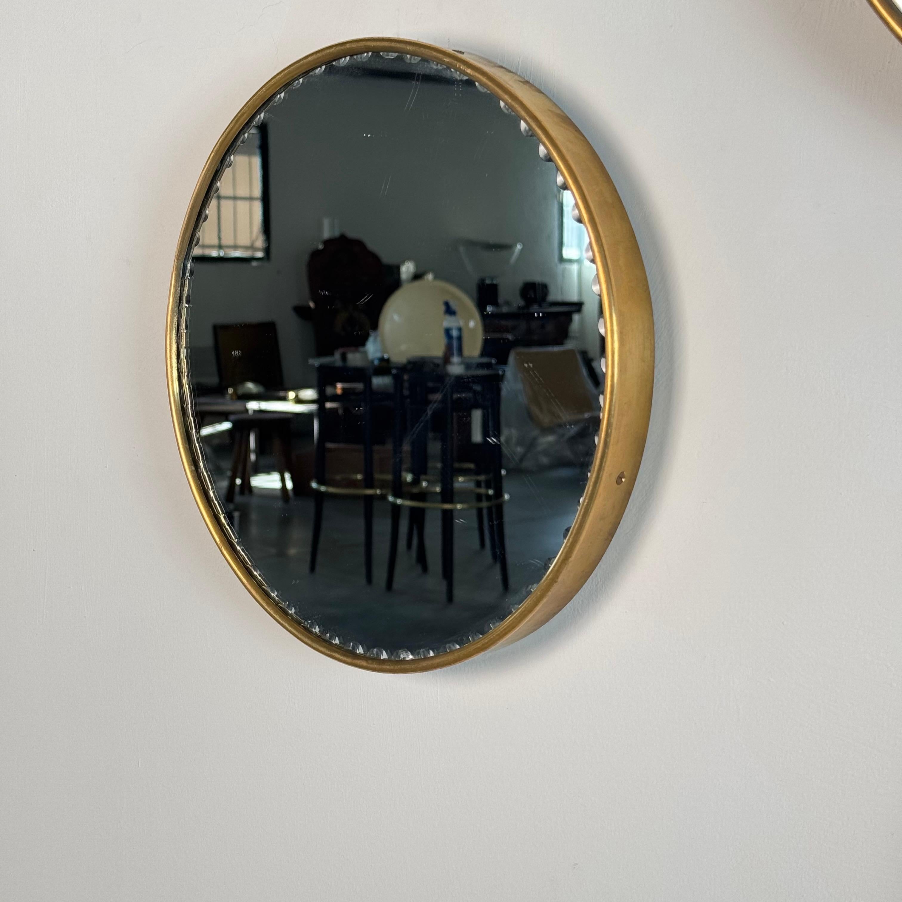 Mid-Century moderno Set di tre specchi rotondi di Cristal Arte, Italia, anni '70 in vendita