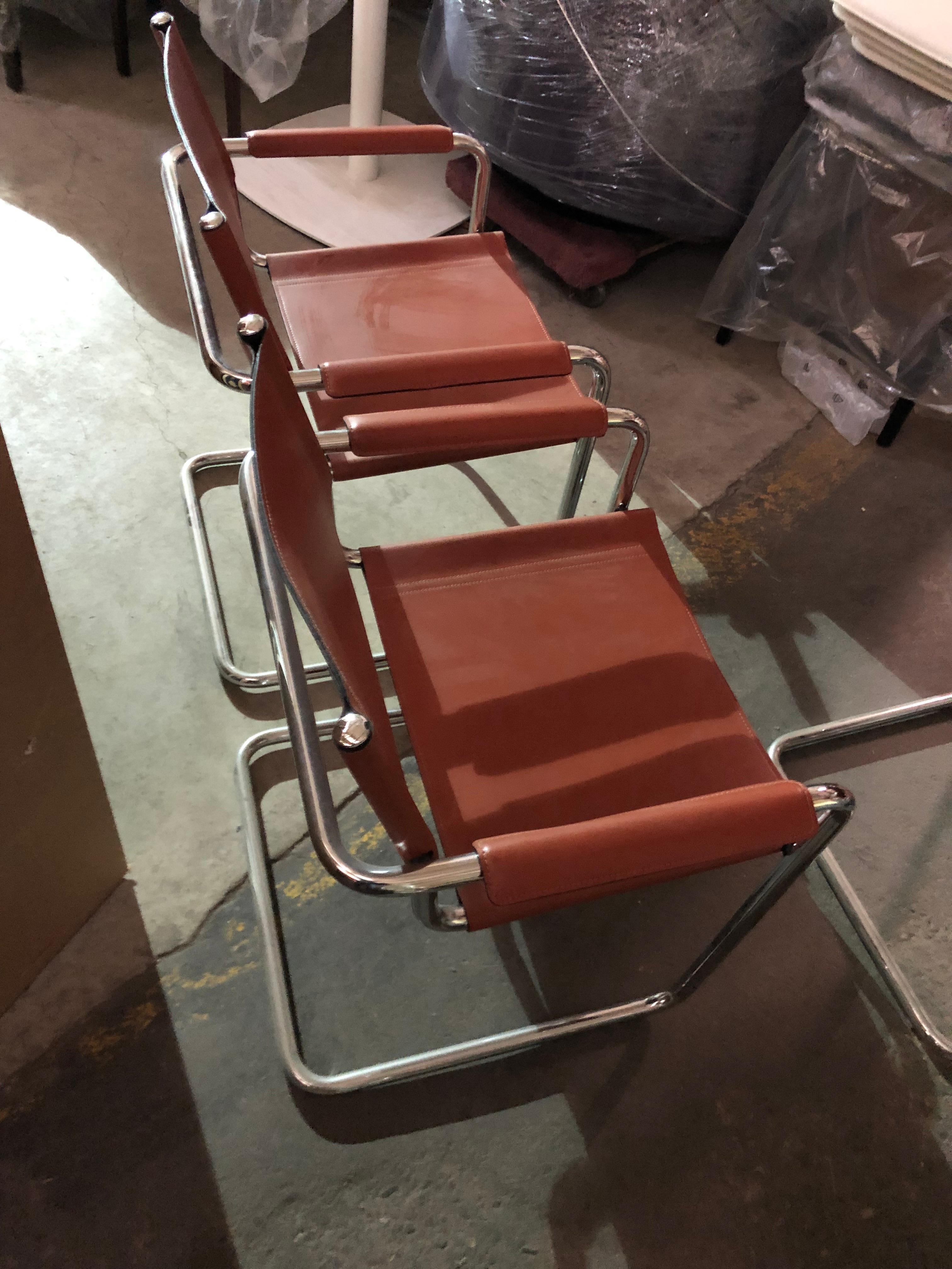 Set of Three Matteo Grassi Rust Italian MG Chairs  2