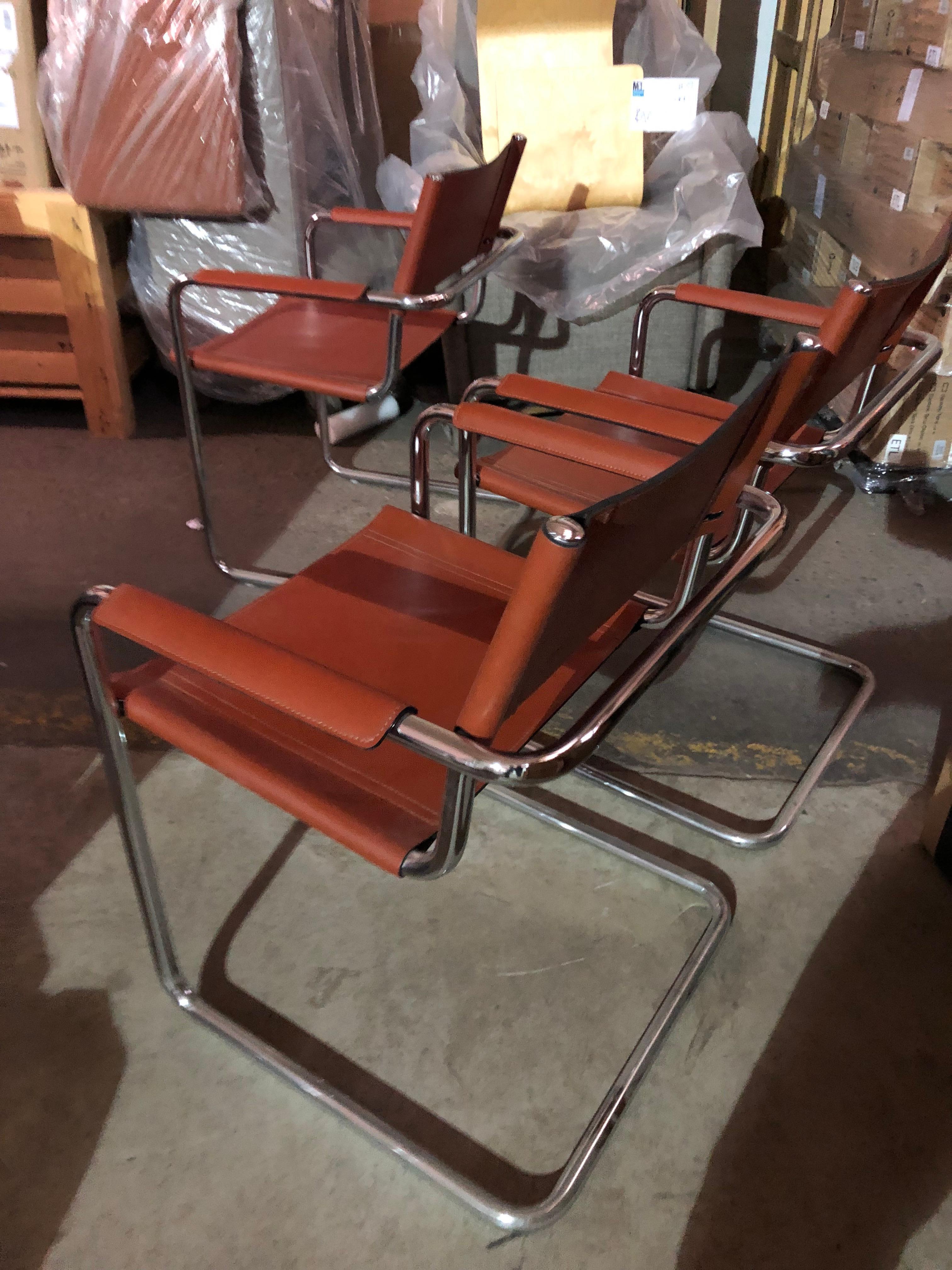 Set of Three Matteo Grassi Rust Italian MG Chairs  (Bauhaus)