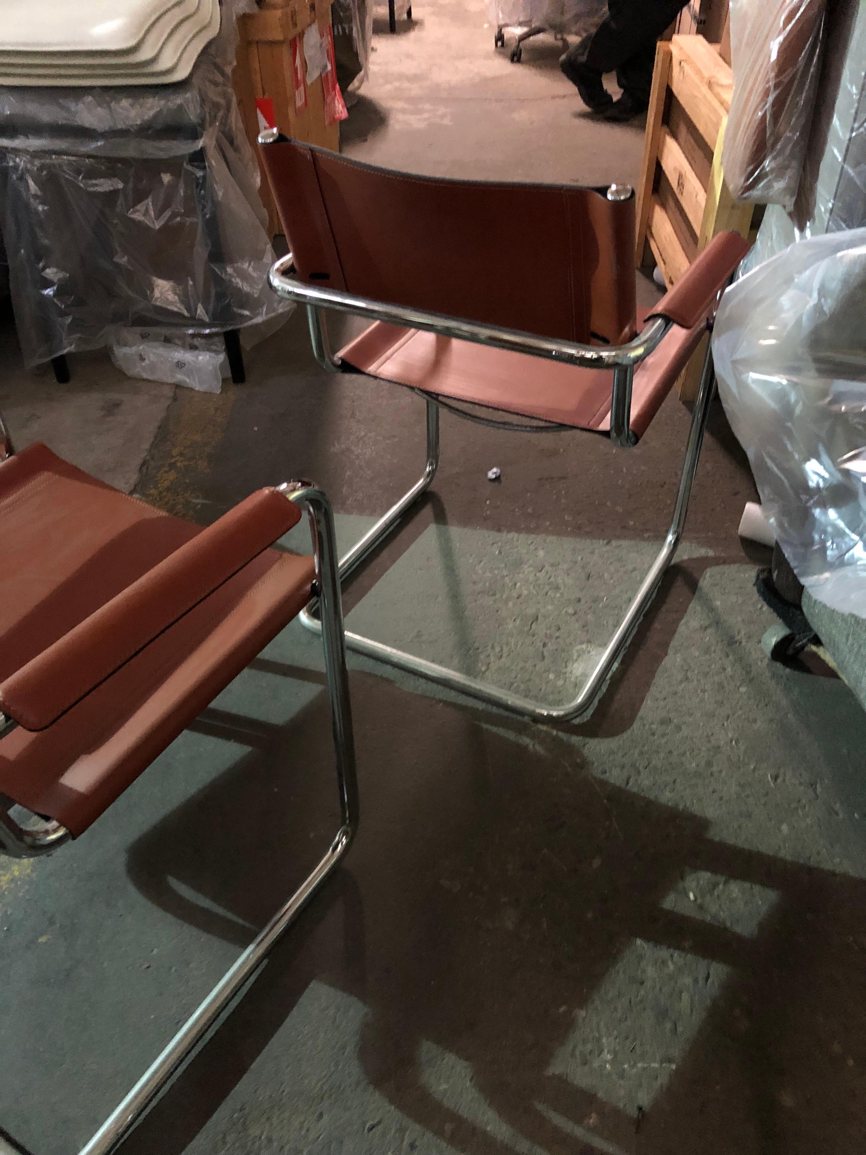 Set of Three Matteo Grassi Rust Italian MG Chairs  1