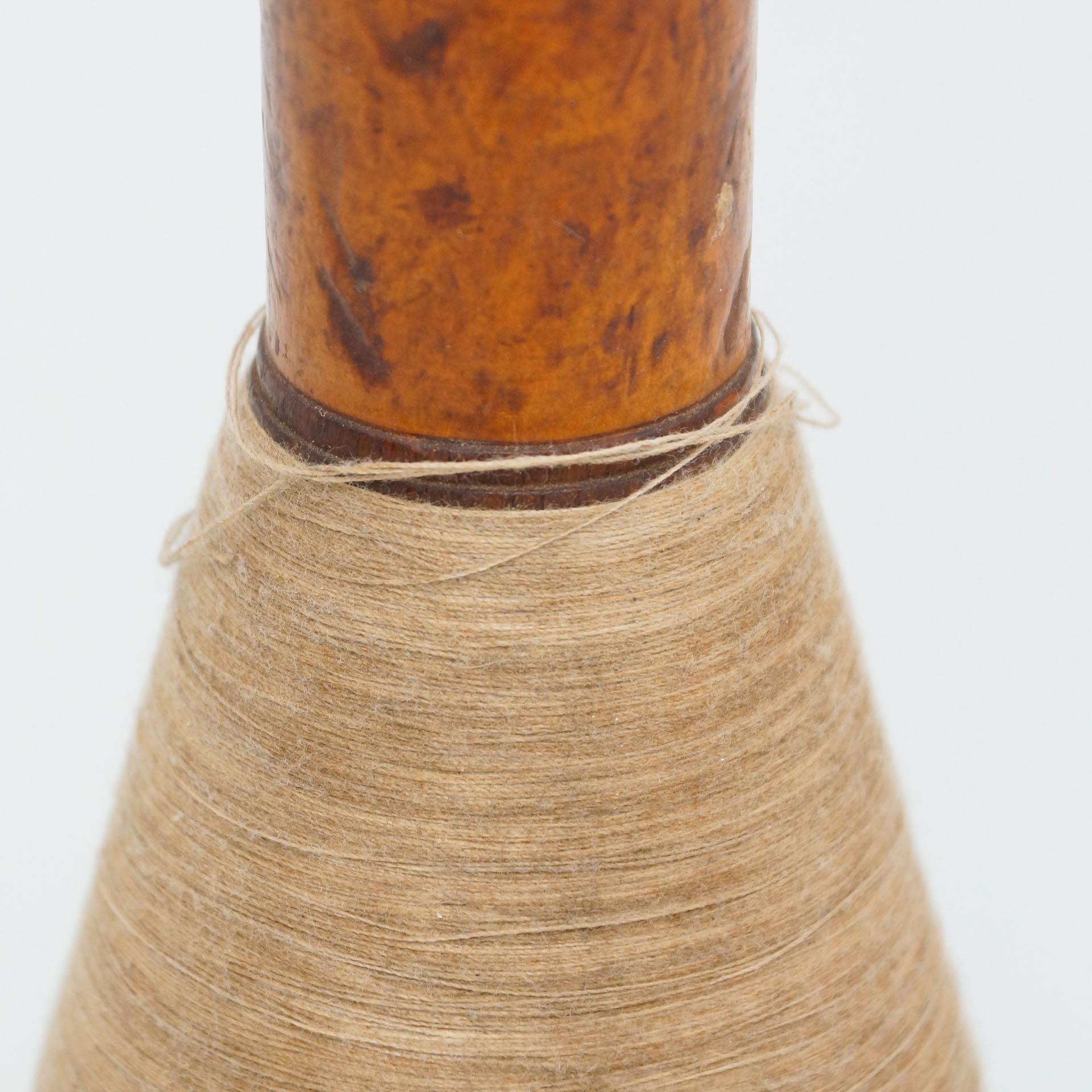Set of Three Rustic Wooden Spools of Thread, circa 1930 3
