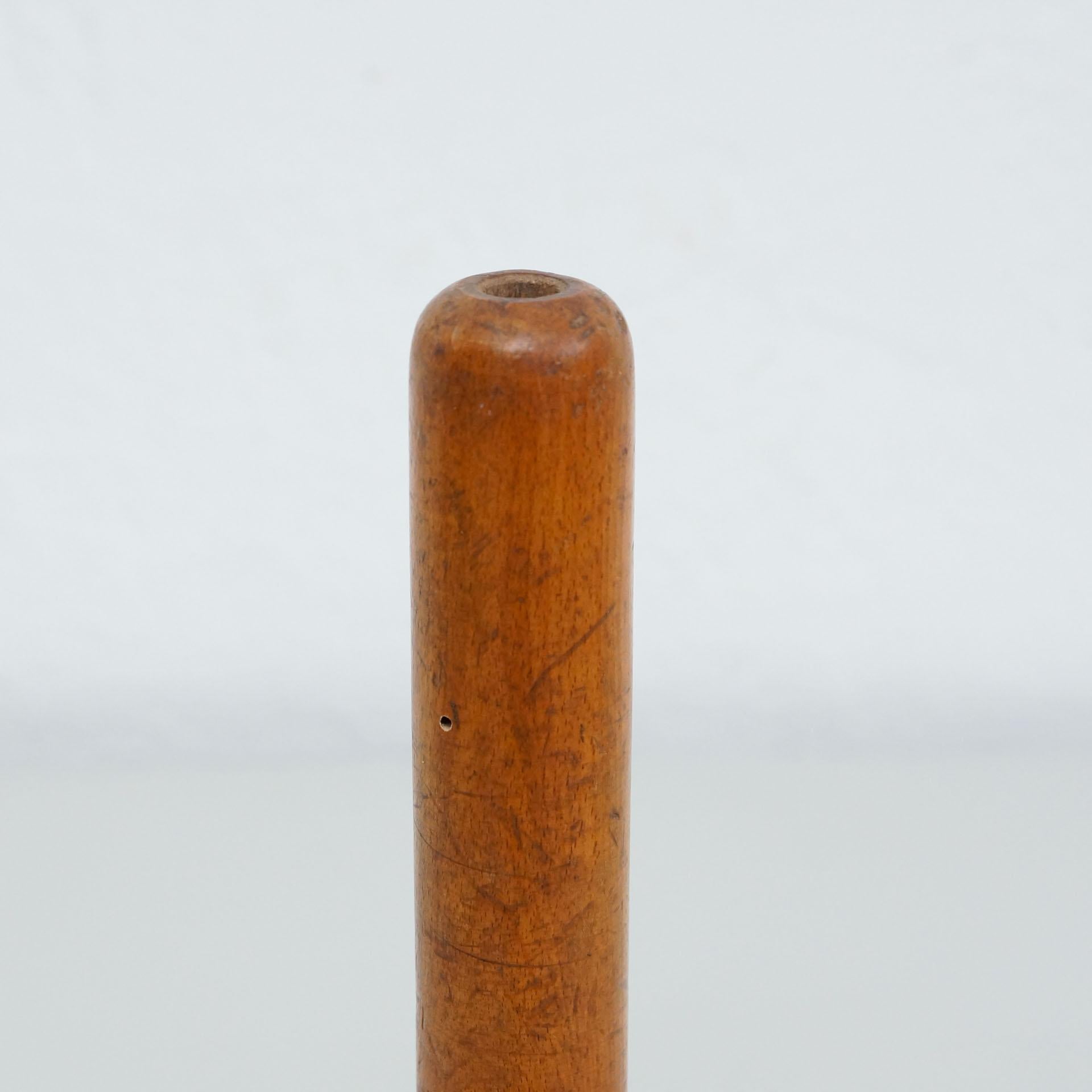Set of Three Rustic Wooden Spools of Thread, circa 1930 5