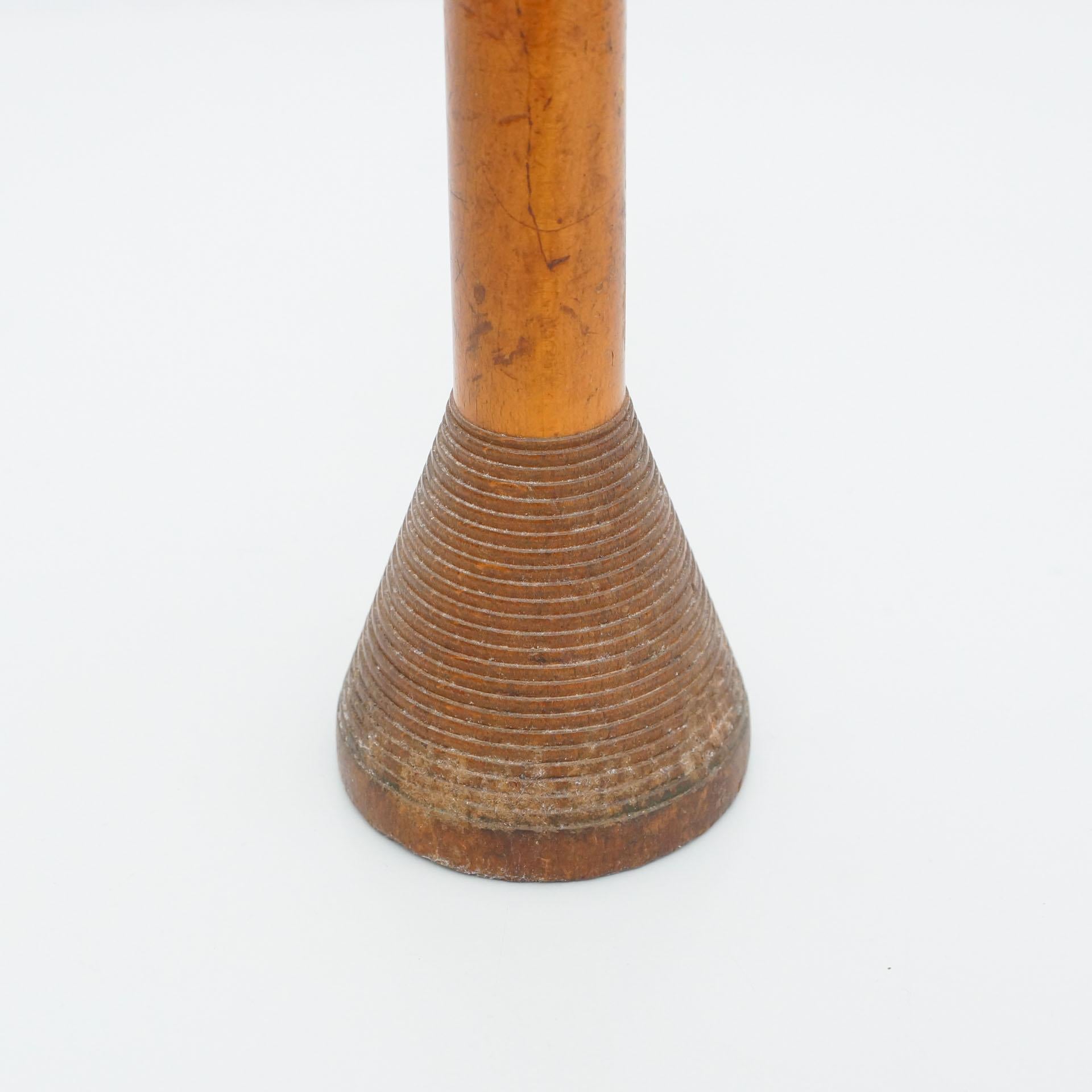 Set of Three Rustic Wooden Spools of Thread, circa 1930 8