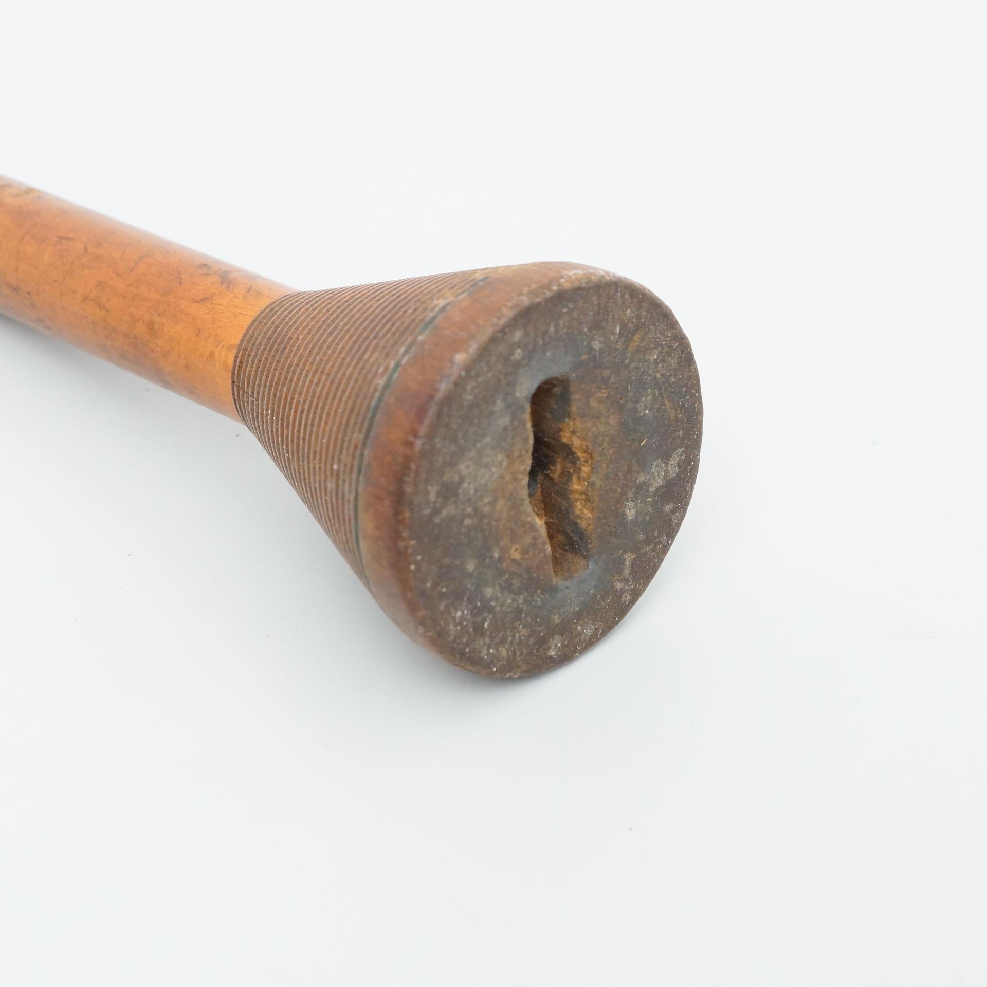 Set of Three Rustic Wooden Spools of Thread, circa 1930 10