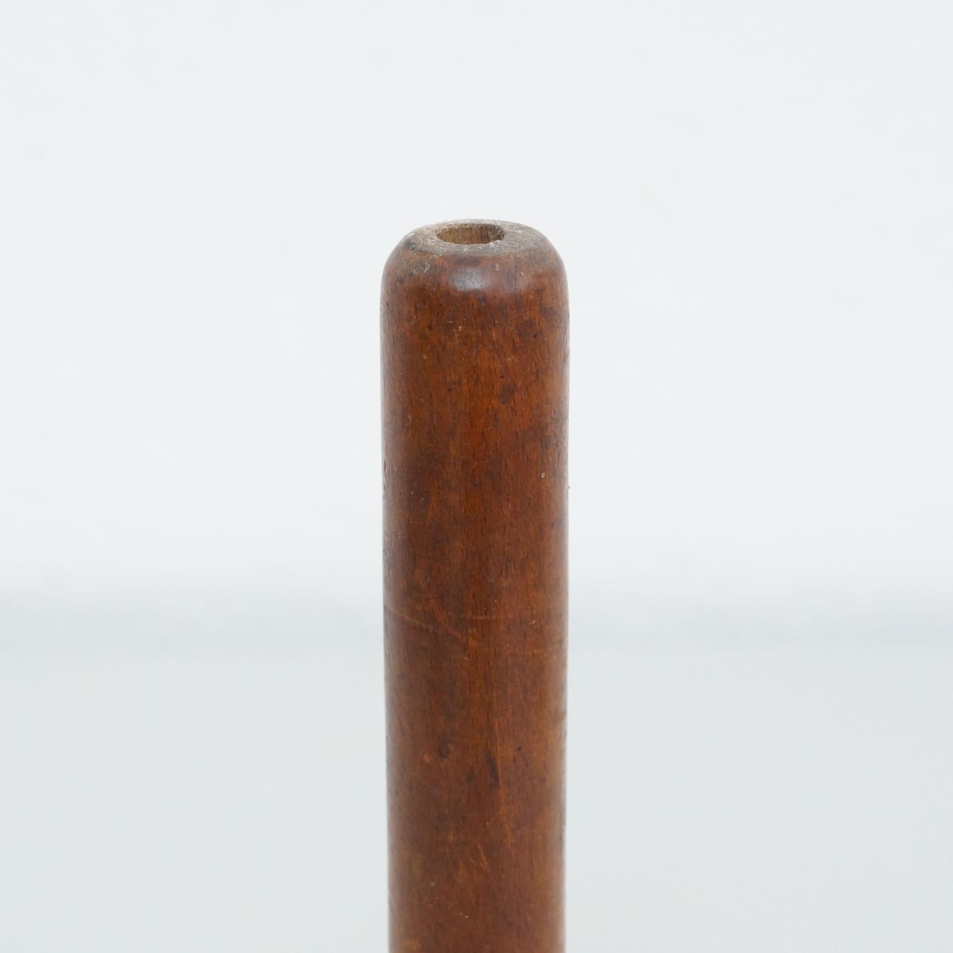 Set of Three Rustic Wooden Spools of Thread, circa 1930 1