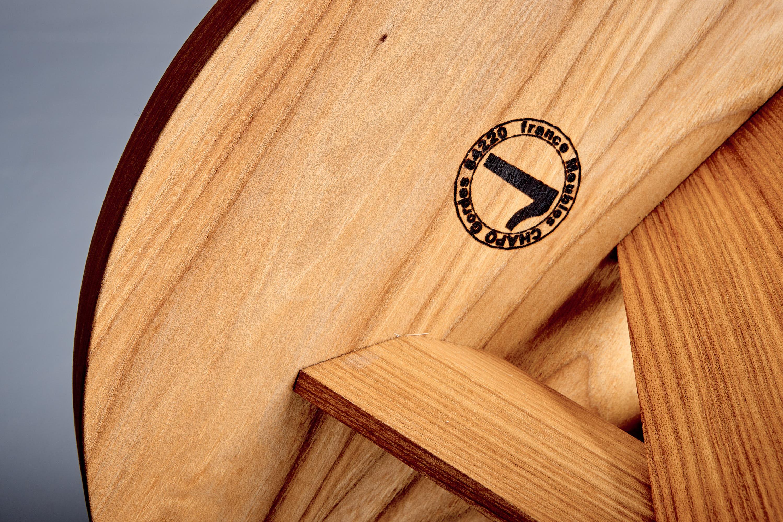 Set of three S31 C Tabouret Round Bar Stools by Pierre Chapo, France For Sale 6