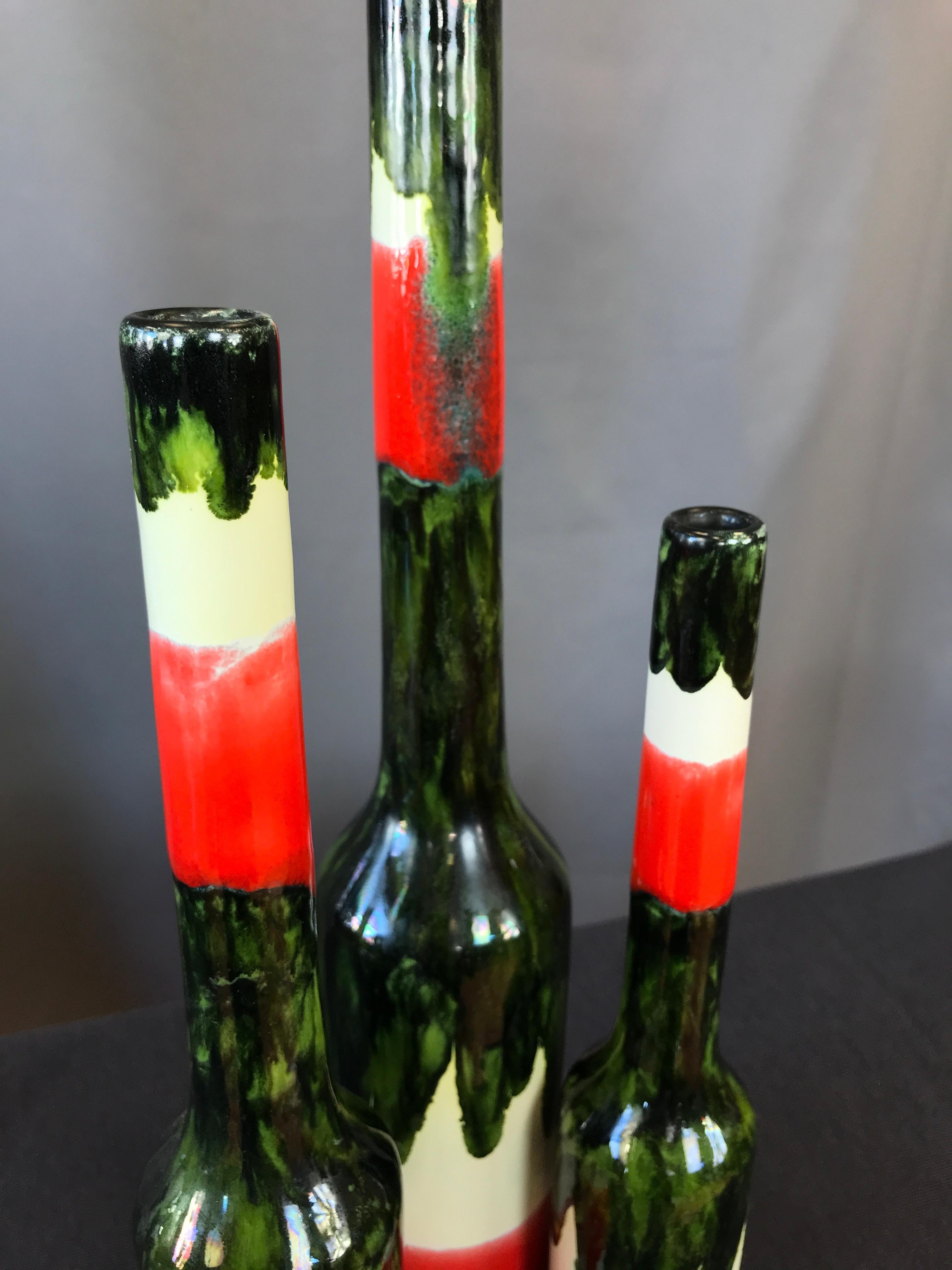 Set Of Three San Polo Ceramic Vases In Good Condition For Sale In San Francisco, CA