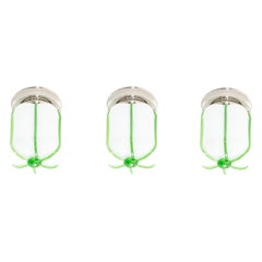 Set of Three Scandinavian Flush Mount Ceiling Lights