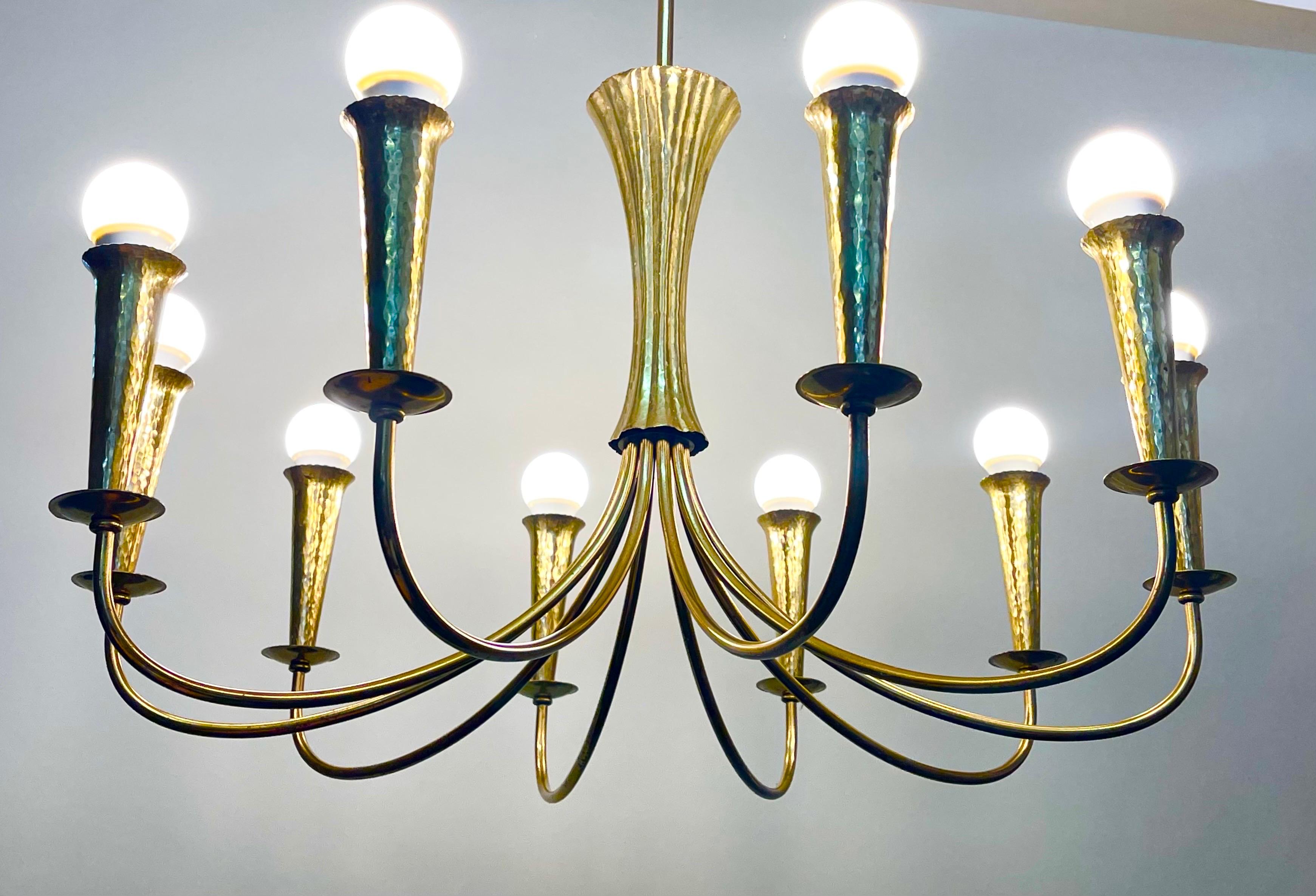 hammered brass chandelier