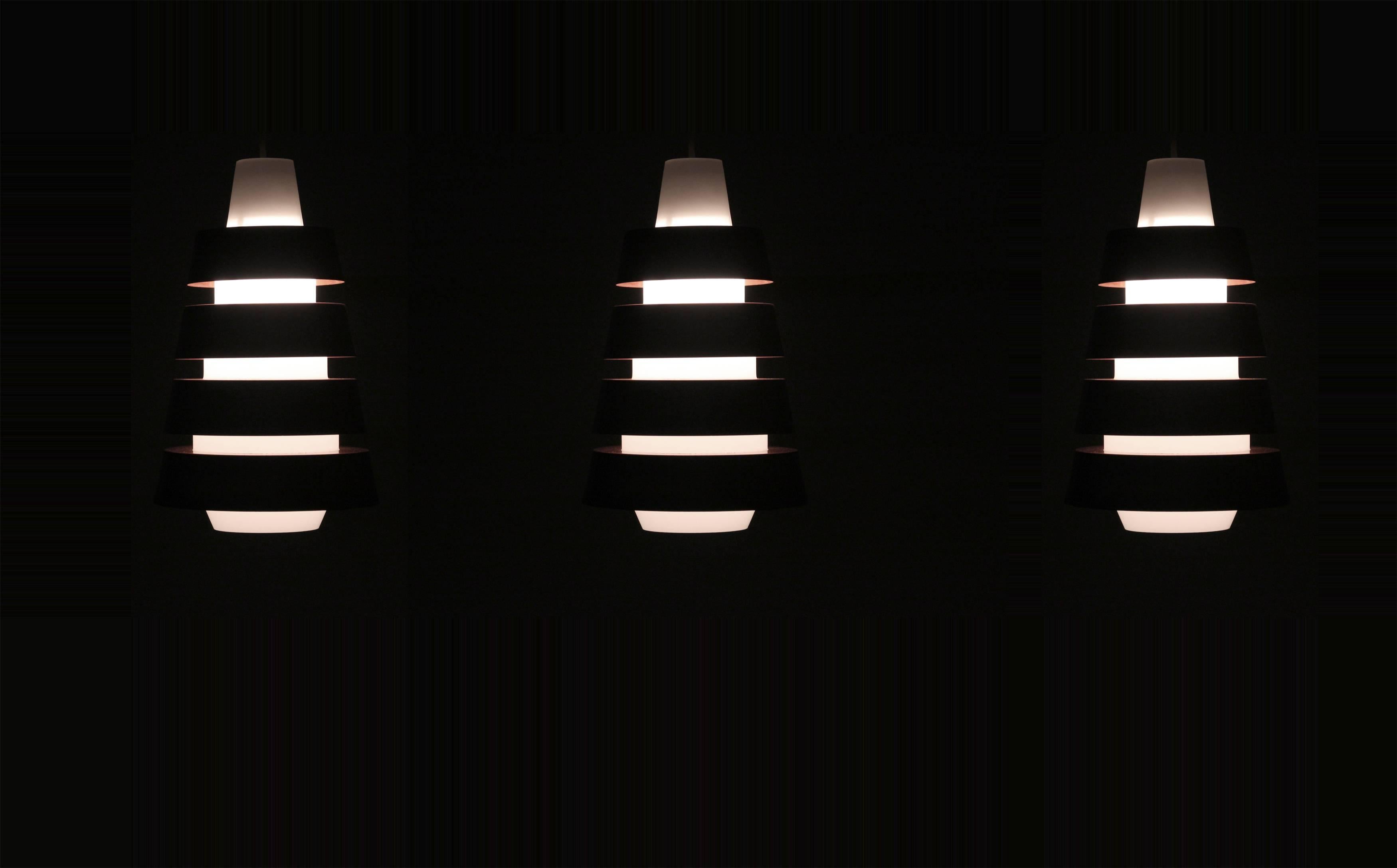 Set of Three Scandinavian Midcentury Ceiling Pendants, 1960s 1