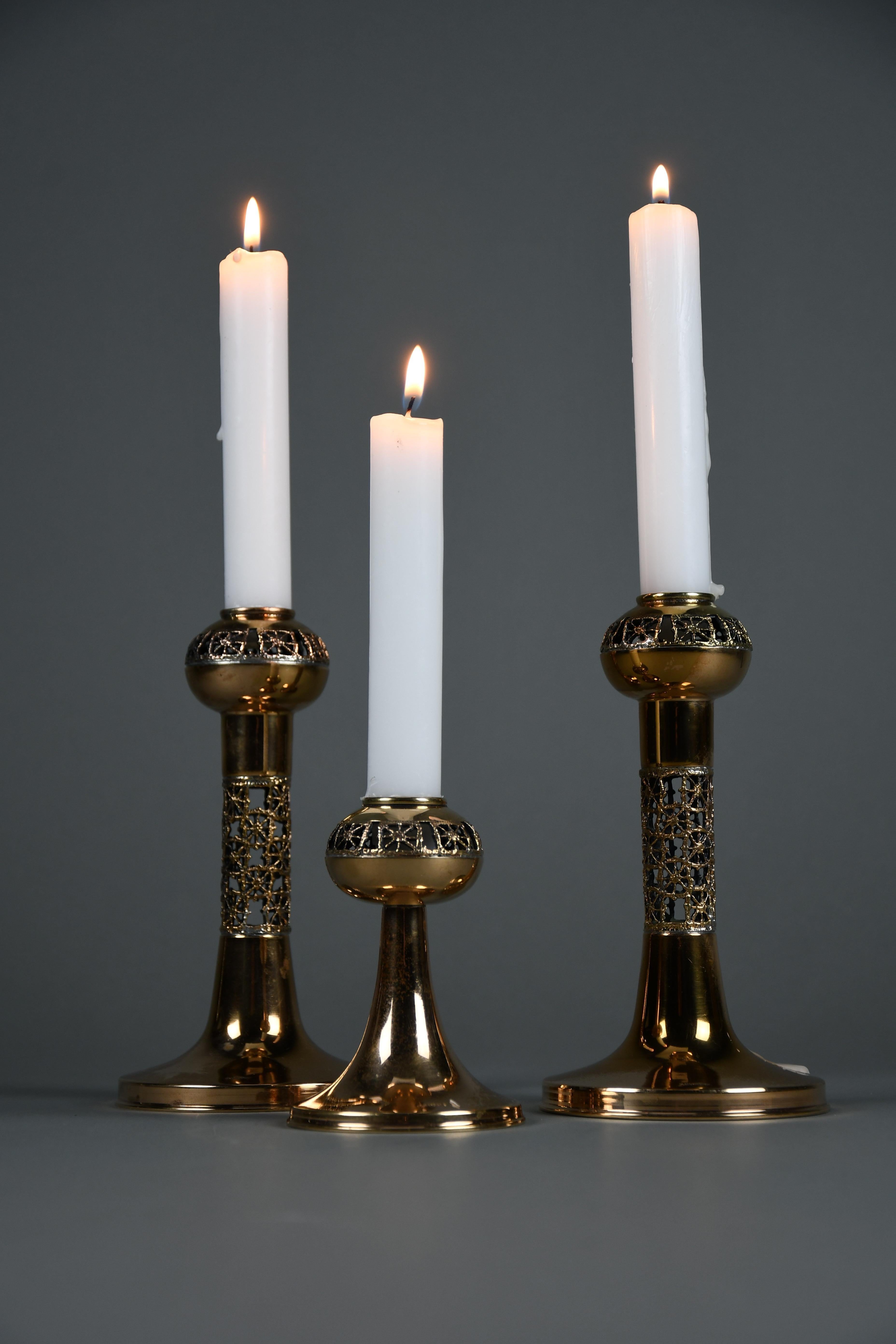 Set di tre candelieri in rame The Modern Scandinavian 