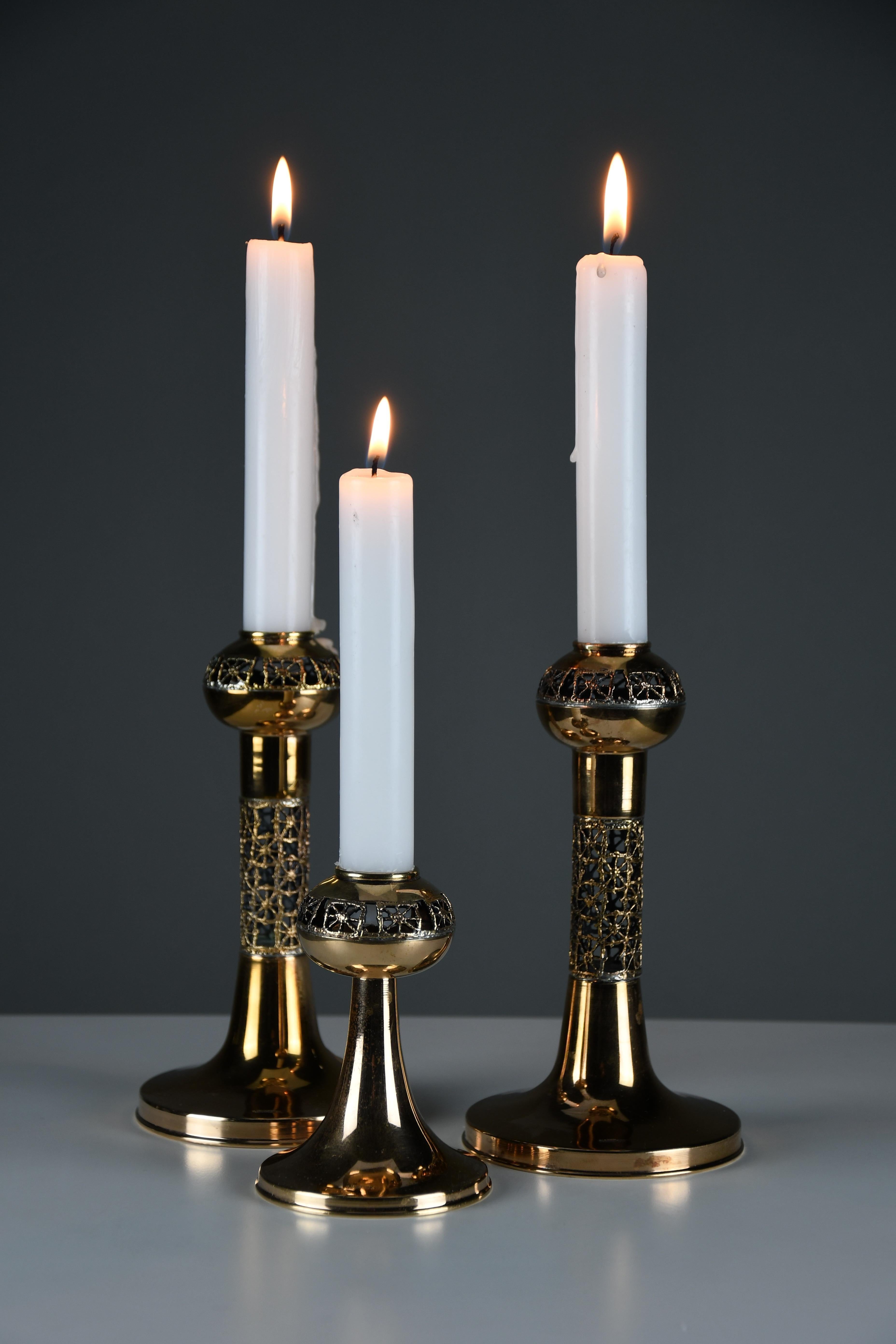 Set di tre candelieri in rame The Modern Scandinavian 