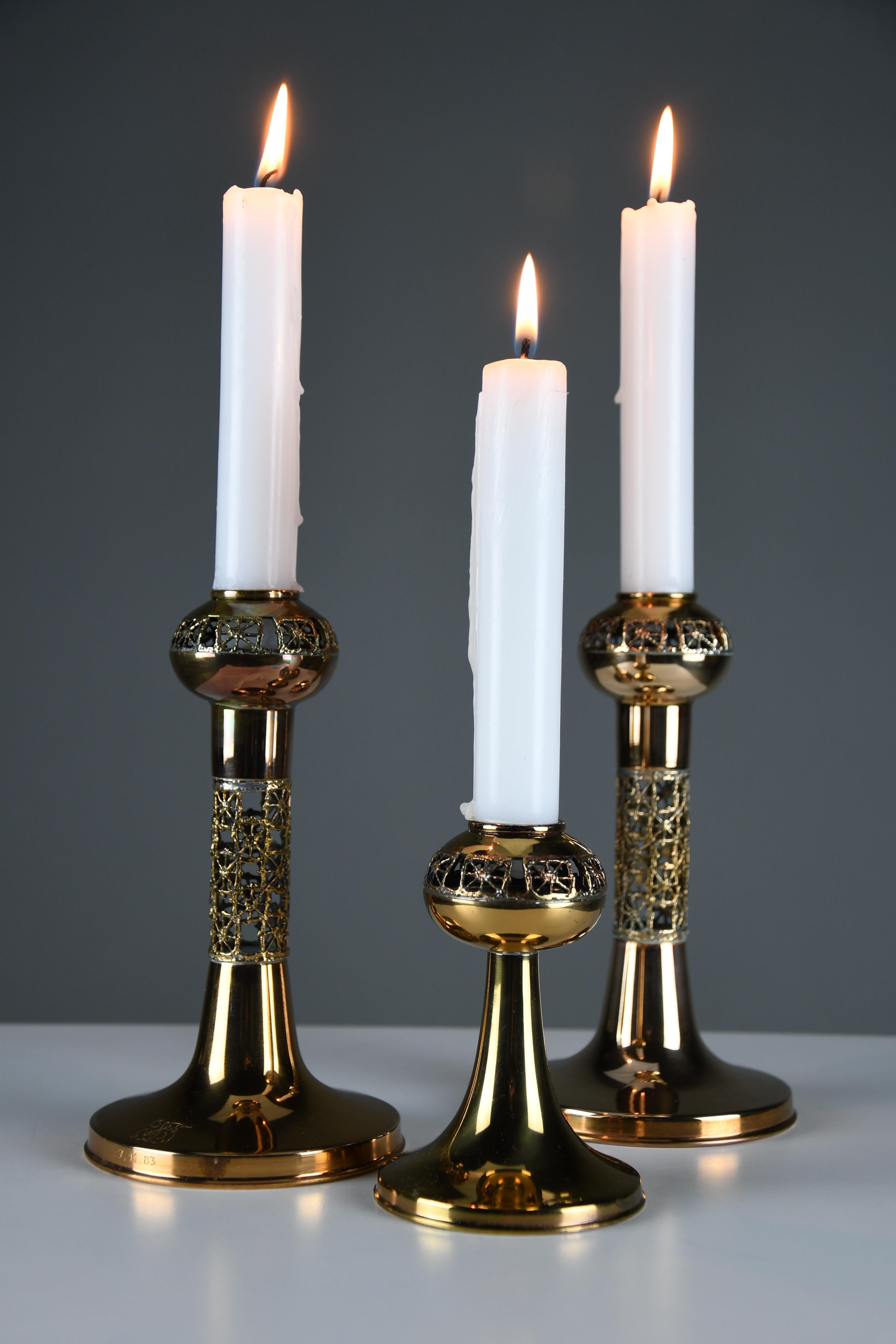 Set di tre candelieri in rame The Modern Scandinavian 