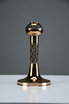 Juego de tres candelabros de cobre "Pitsi" de estilo moderno escandinavo, obra de Pentti Sarpaneva