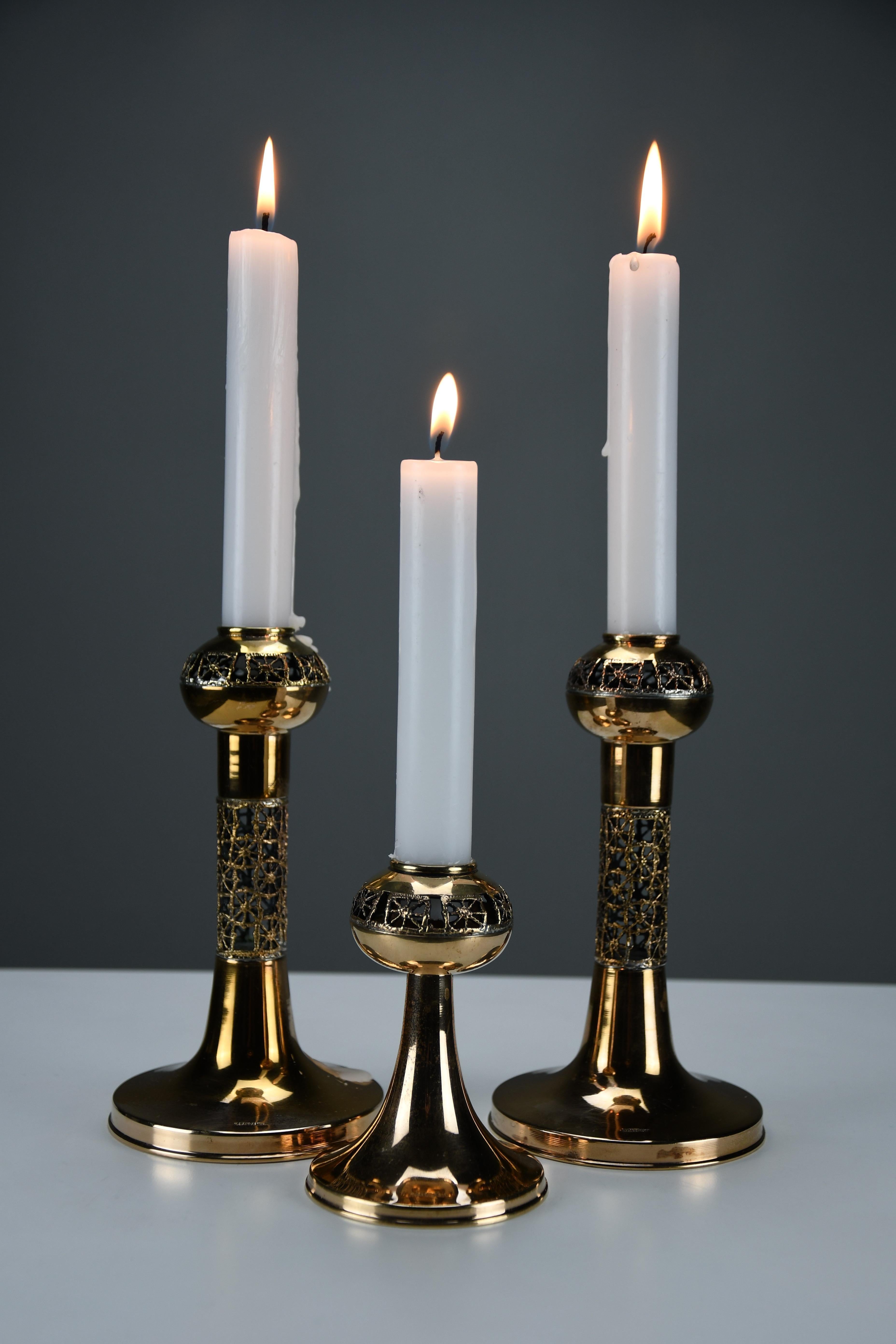 Set di tre candelieri in rame The Modern Scandinavian 