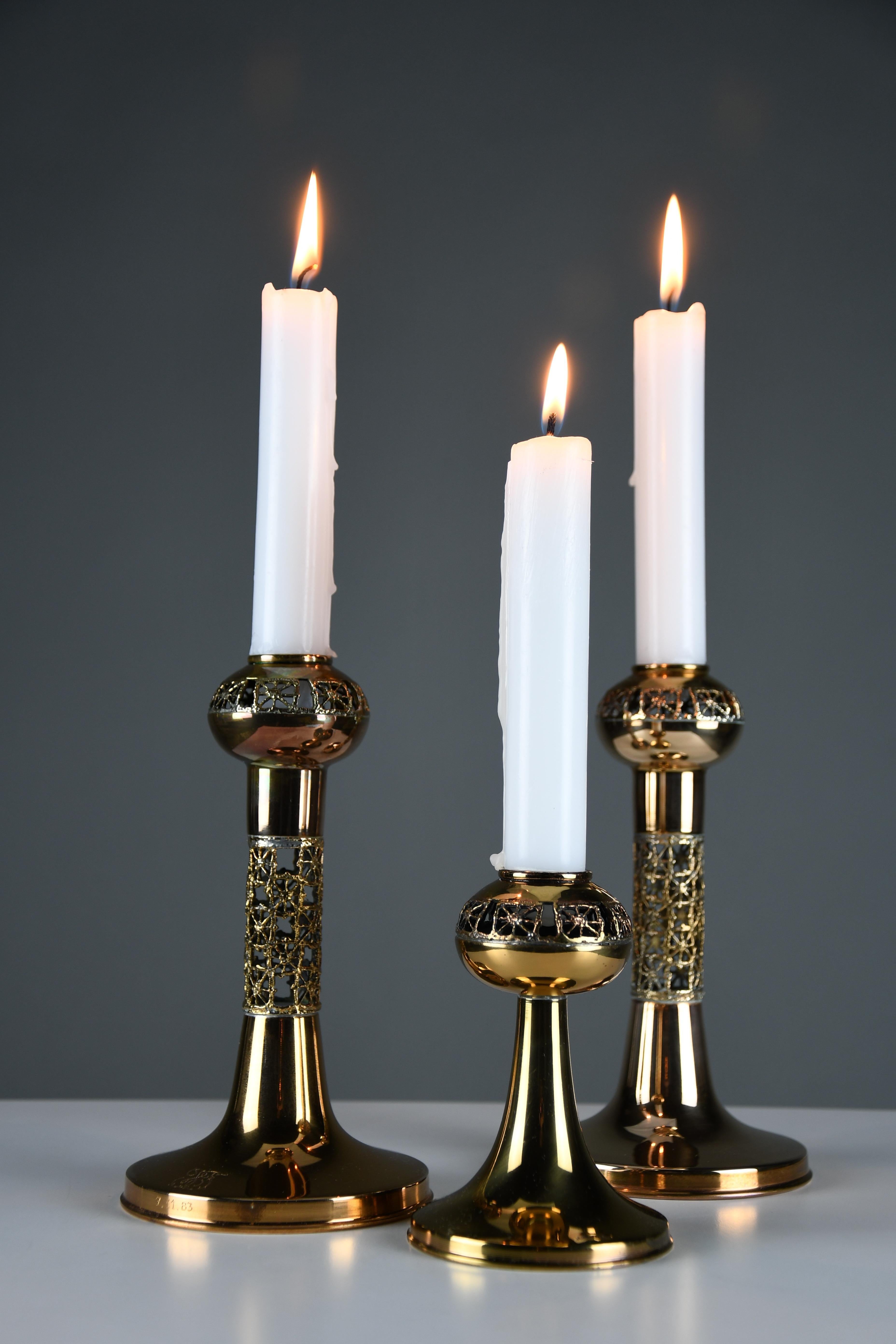 Rame Set di tre candelieri in rame The Modern Scandinavian 