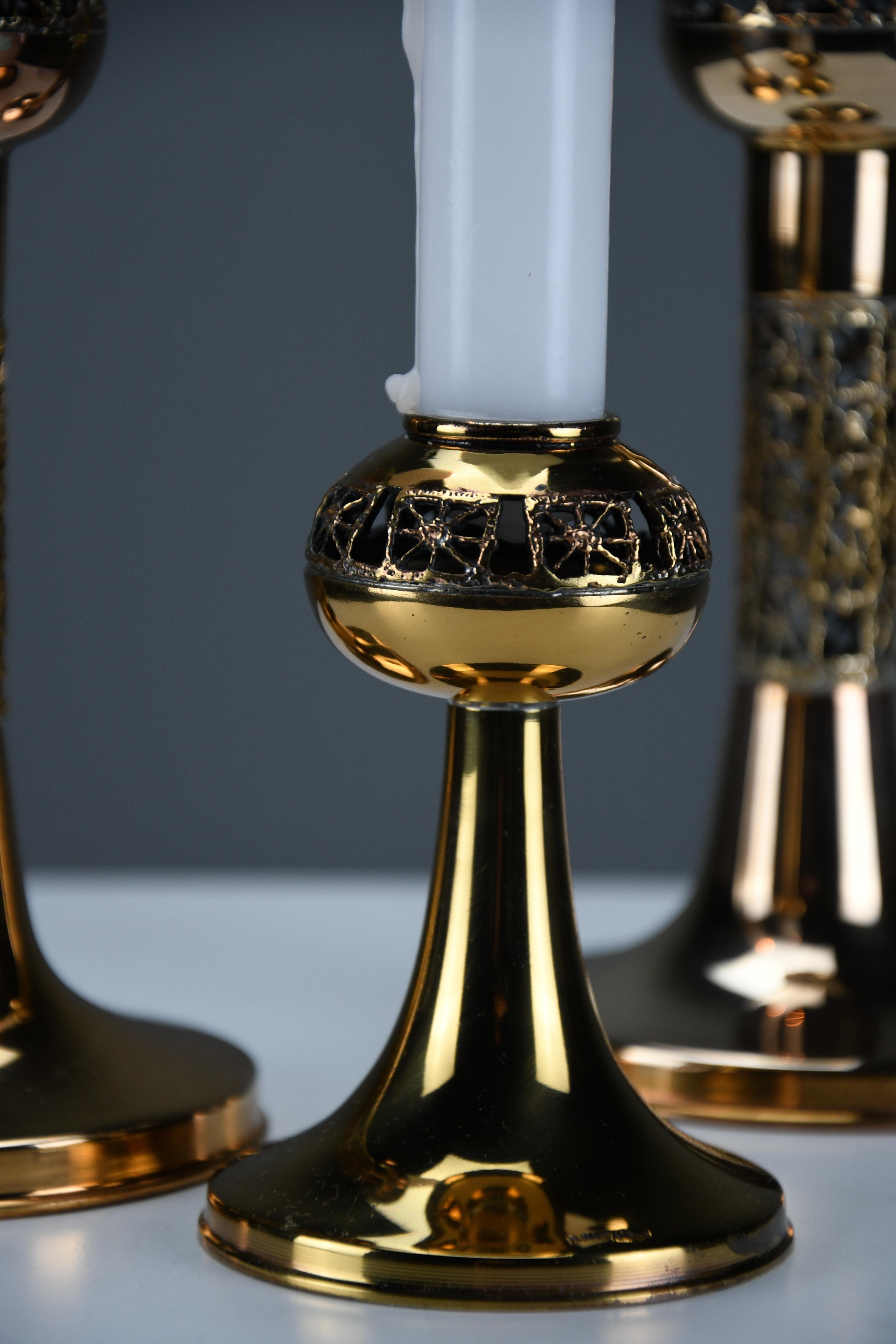 Set di tre candelieri in rame The Modern Scandinavian 