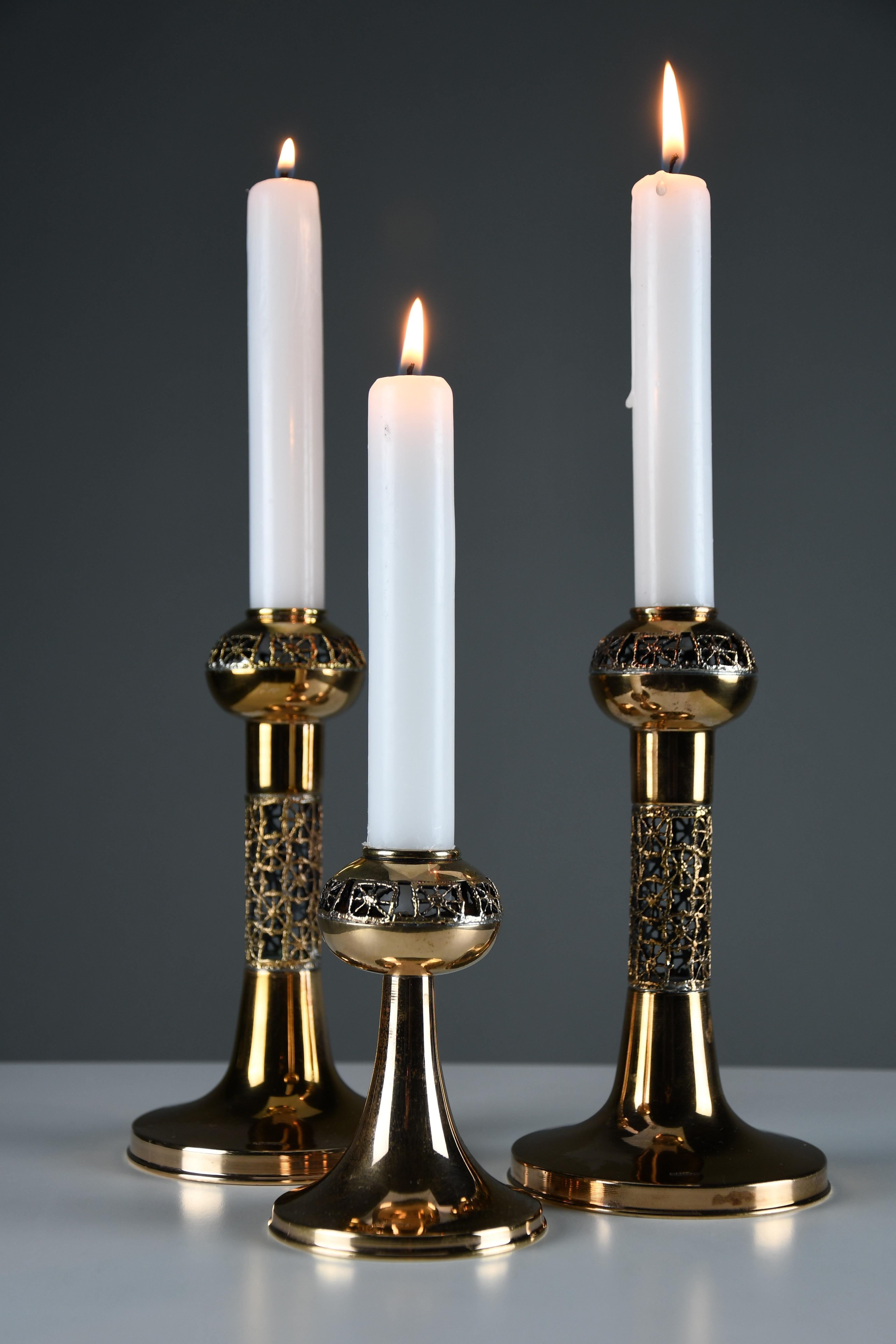 Set di tre candelieri in rame The Modern Scandinavian 