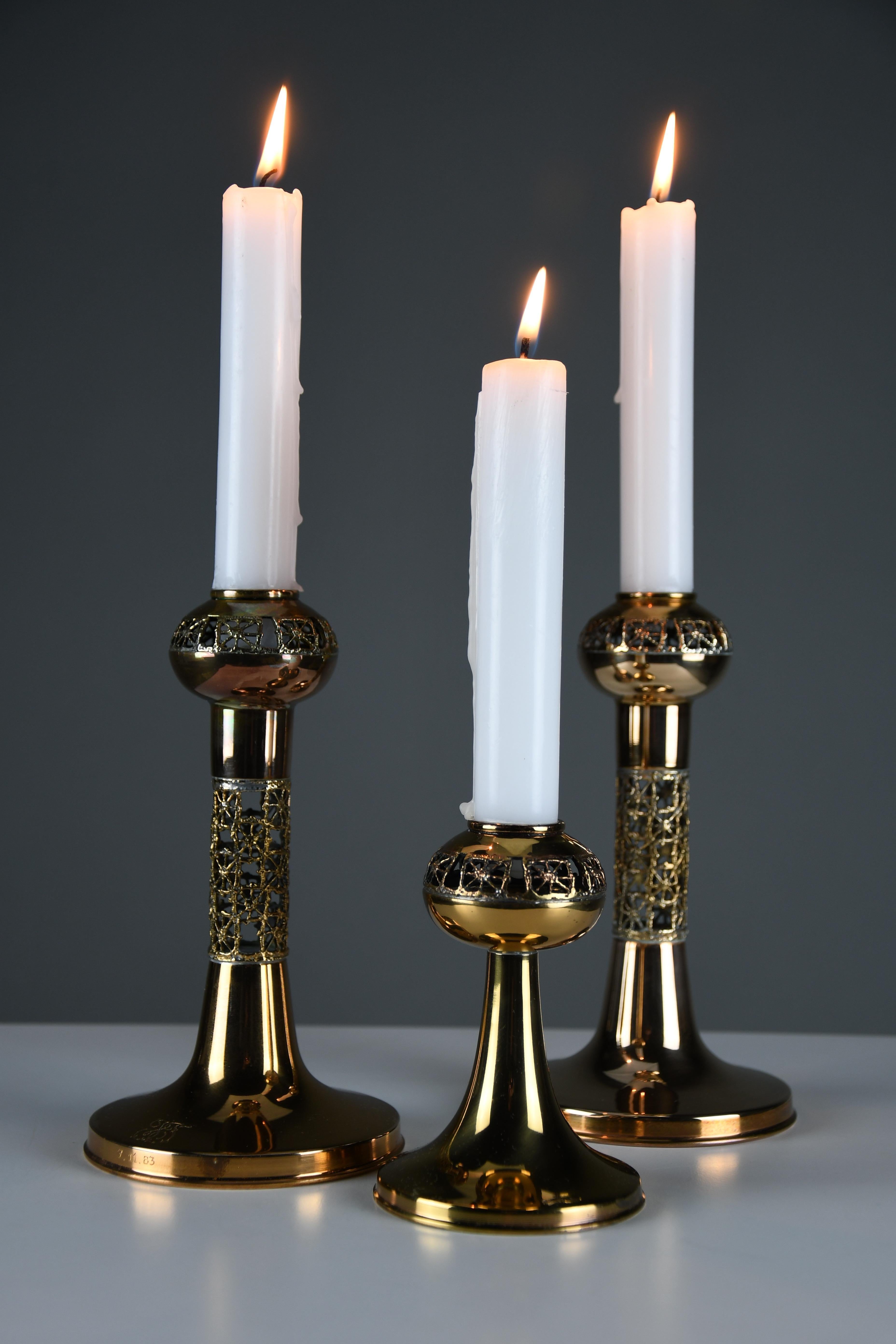 Set di tre candelieri in rame The Modern Scandinavian 