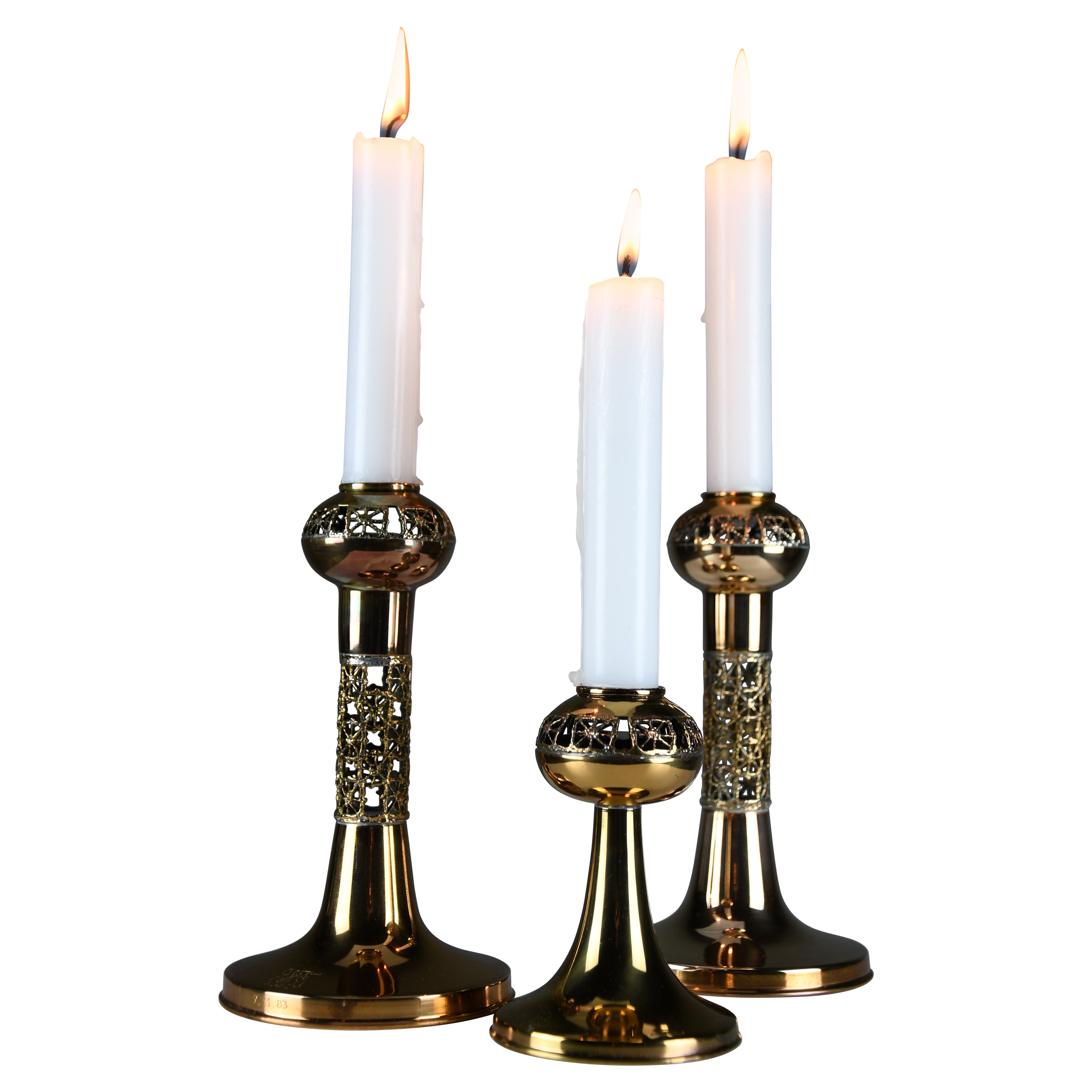 Set di tre candelieri in rame The Modern Scandinavian "Pitsi" di Pentti Sarpaneva