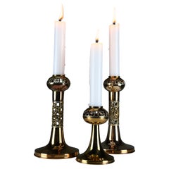 Set di tre candelieri in rame The Modern Scandinavian "Pitsi" di Pentti Sarpaneva