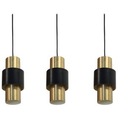 Set of Three Scandinavian Pendant Lights by Jo Hammerborg, Denmark, 1960s