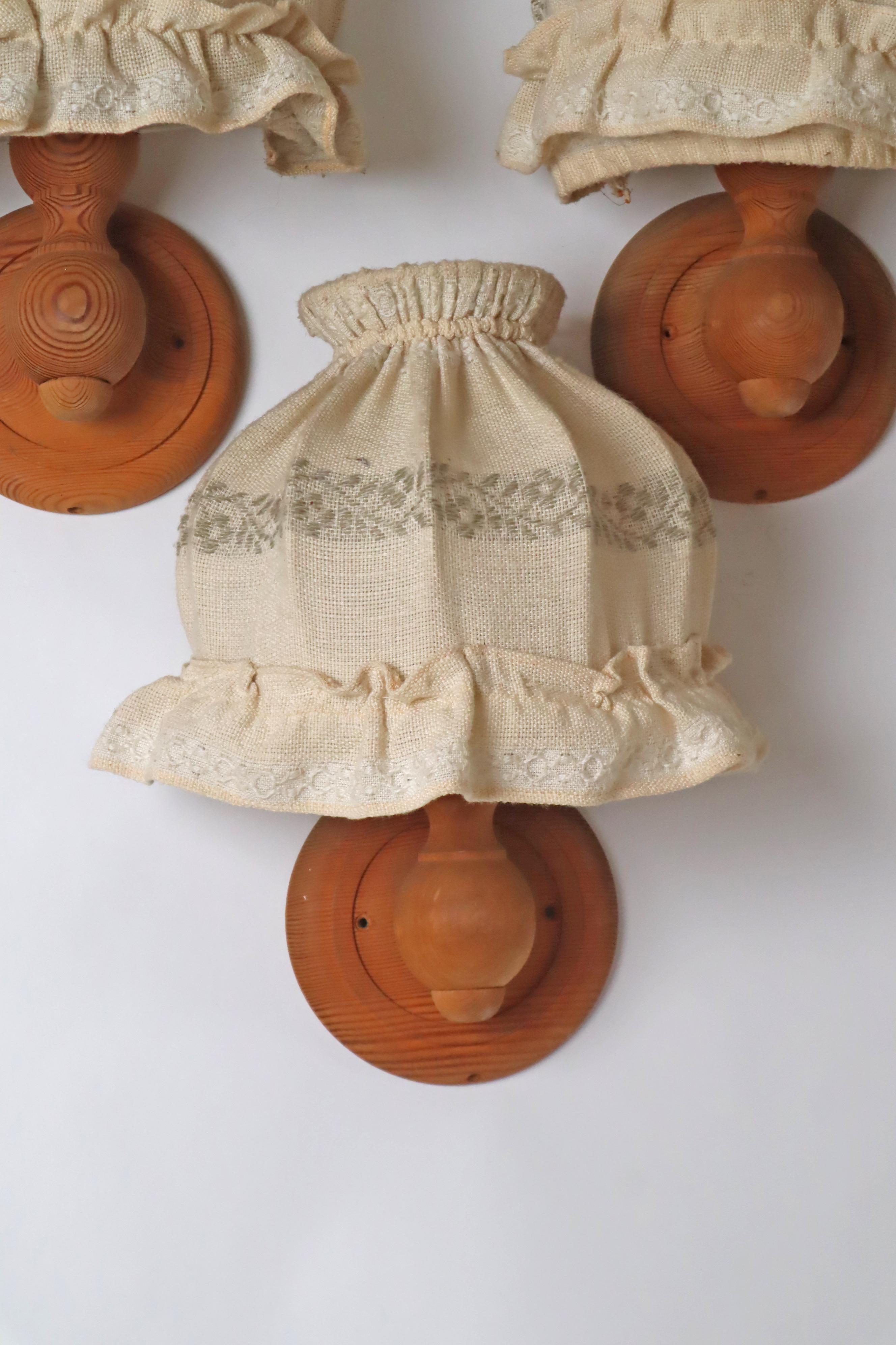 Juego de tres lámparas de pared escandinavas, Suecia, años 80 en venta 9