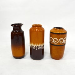 Set of Three Scheurich West-Germany Ceramic Vases, 1970s