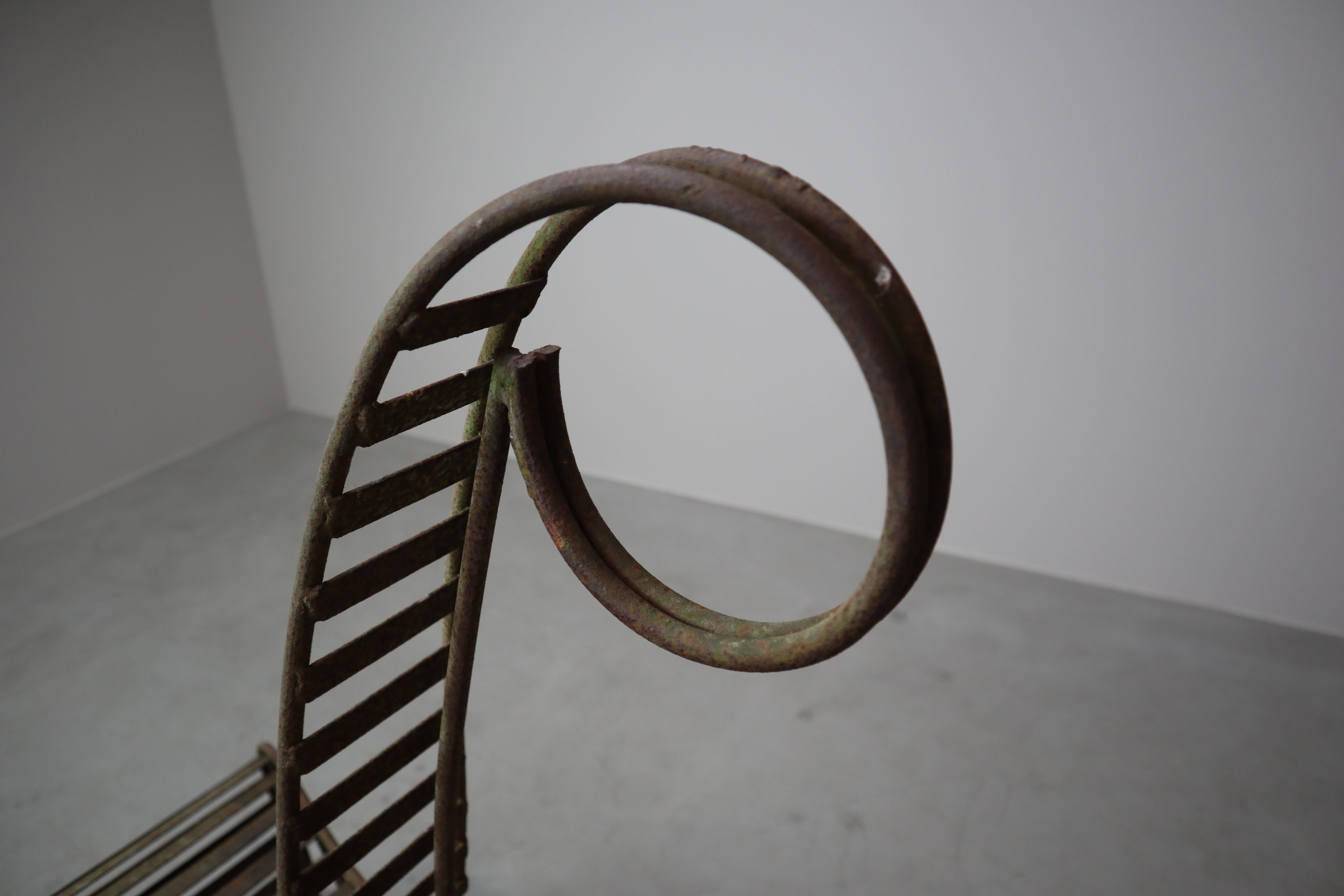 Set of three sculptural iron chairs, in the style of André Dubreuil For Sale 9