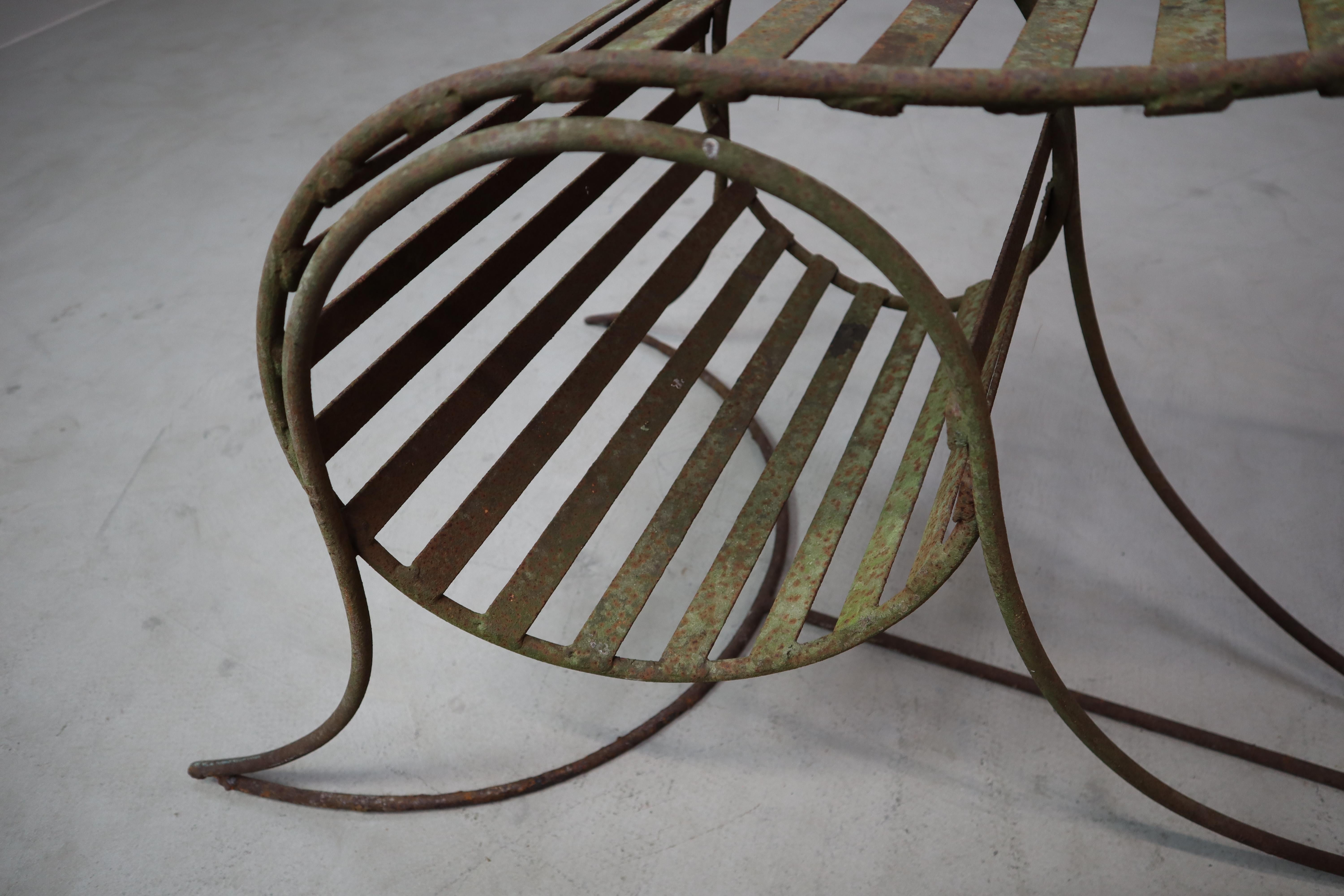 Set of three sculptural iron chairs, in the style of André Dubreuil For Sale 1